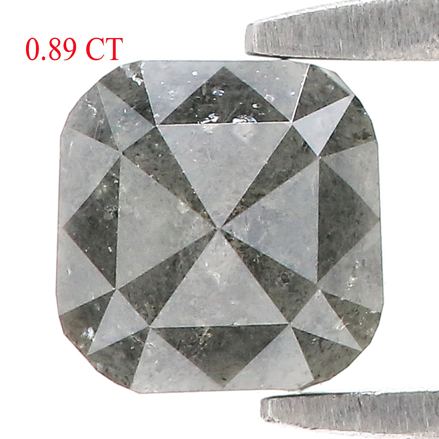 0.89 CT Natural Loose Cushion Shape Diamond Salt And Pepper Cushion Cut Diamond 5.20 MM Natural Black Grey Cushion Rose Cut Diamond LQ1341