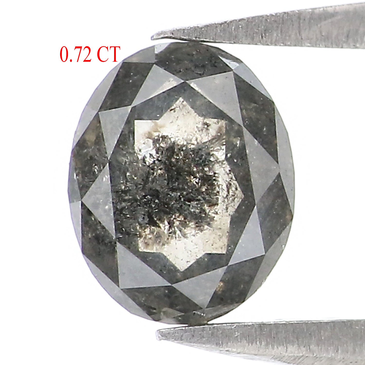 0.72 CT Natural Loose Oval Shape Diamond Salt And Pepper Oval Cut Diamond 6.15 MM Natural Black Grey Diamond Oval Rose Cut Diamond LQ2951