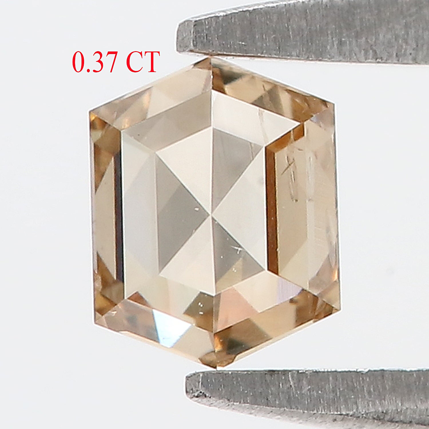 0.37 CT Natural Loose Hexagon Shape Diamond Brown Color Hexagon Cut Diamond 4.70 MM Natural Loose Brown Color Hexagon Rose Cut Diamond LQ717
