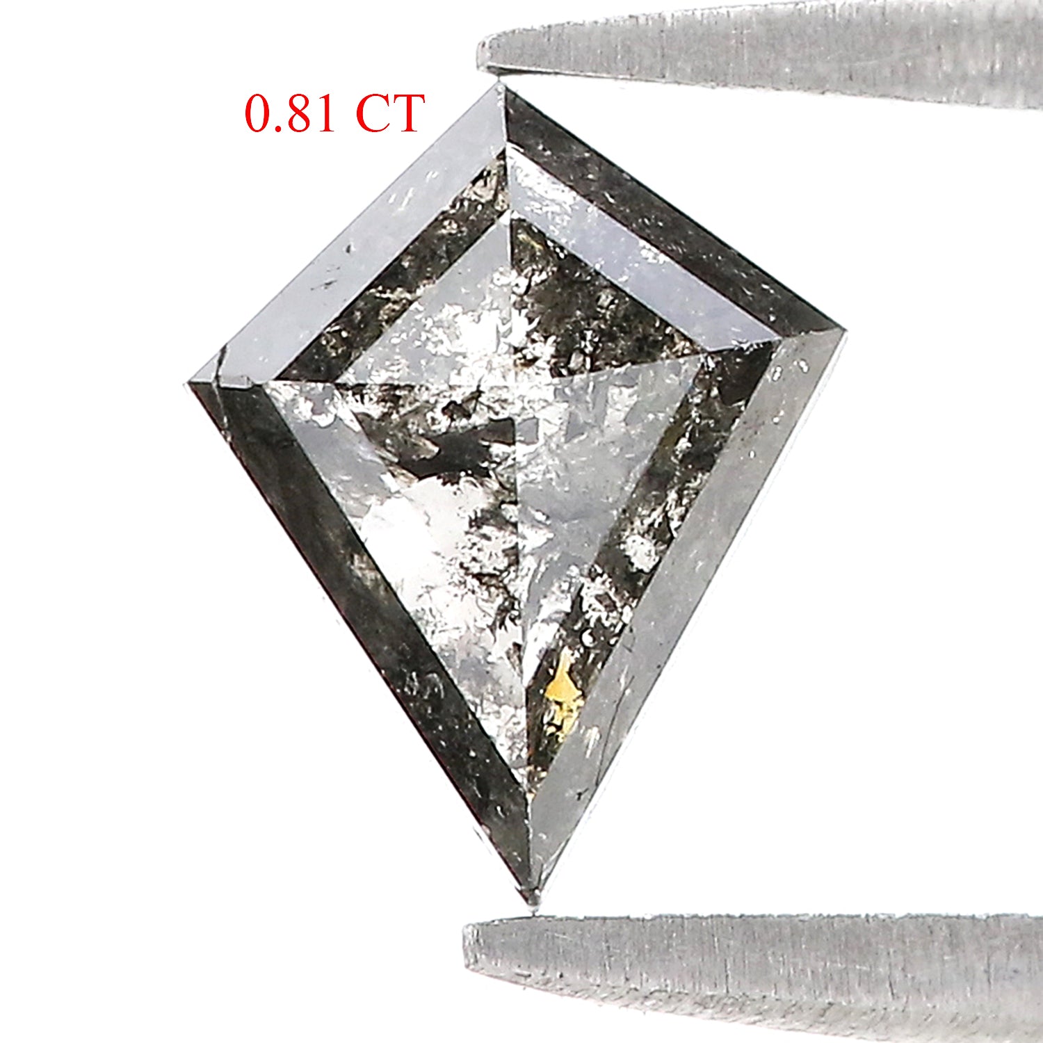 0.81 CT Natural Loose Kite Shape Diamond Salt And Pepper Kite Diamond 8.90 MM Natural Black Grey Color Diamond Kite Rose Cut Diamond L3391