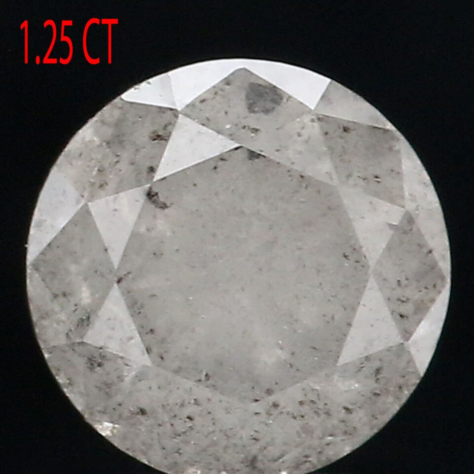 1.25 Ct Natural Loose Round Brilliant Cut Diamond Milky Grey Color Diamond 6.15 MM Natural Milky Grey Color Round Brilliant Diamond QN486