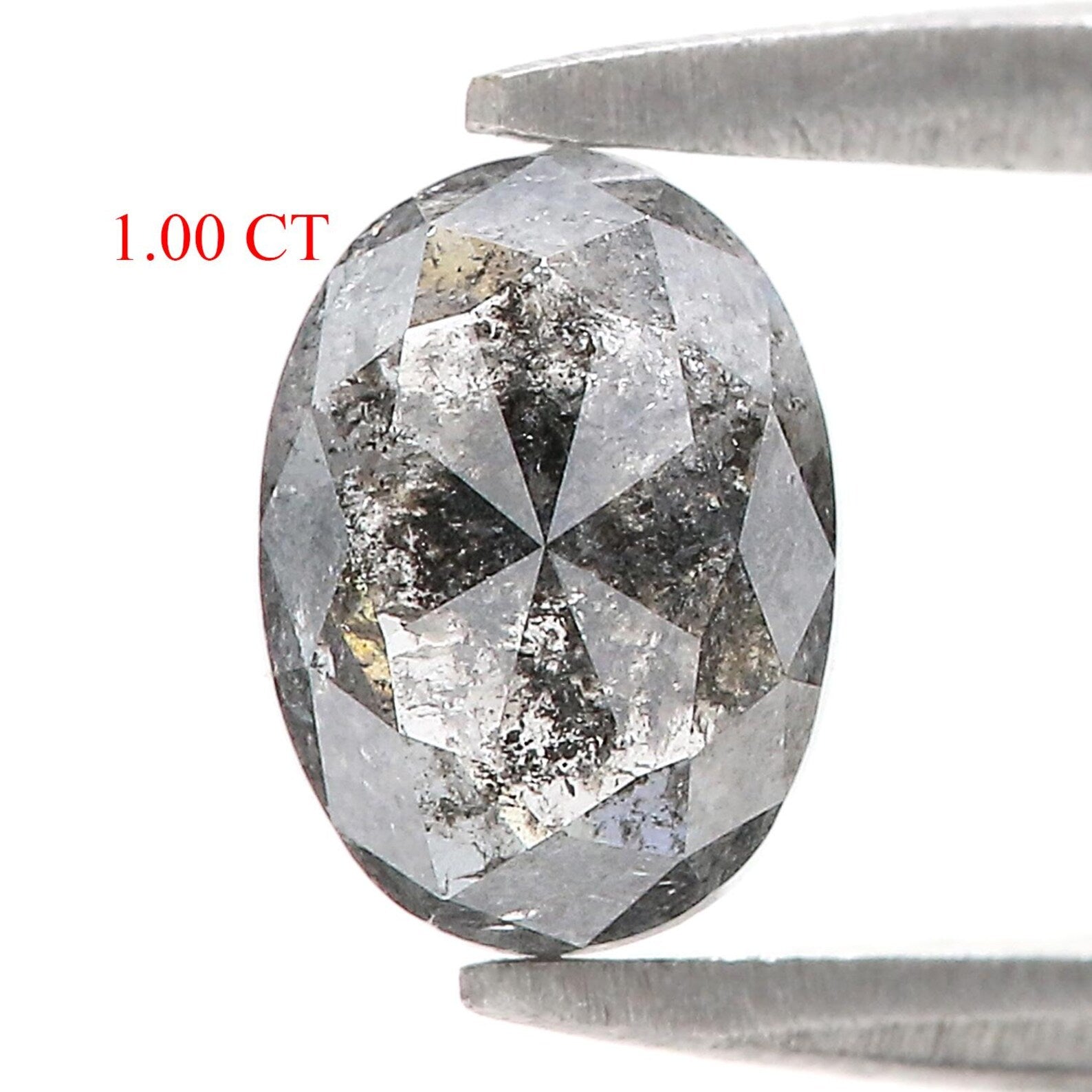 1.00 CT Natural Loose Oval Shape Diamond Salt And Pepper Oval Cut Diamond 6.85 MM Natural Loose Diamond Oval Shape Rose Cut Diamond QN1207