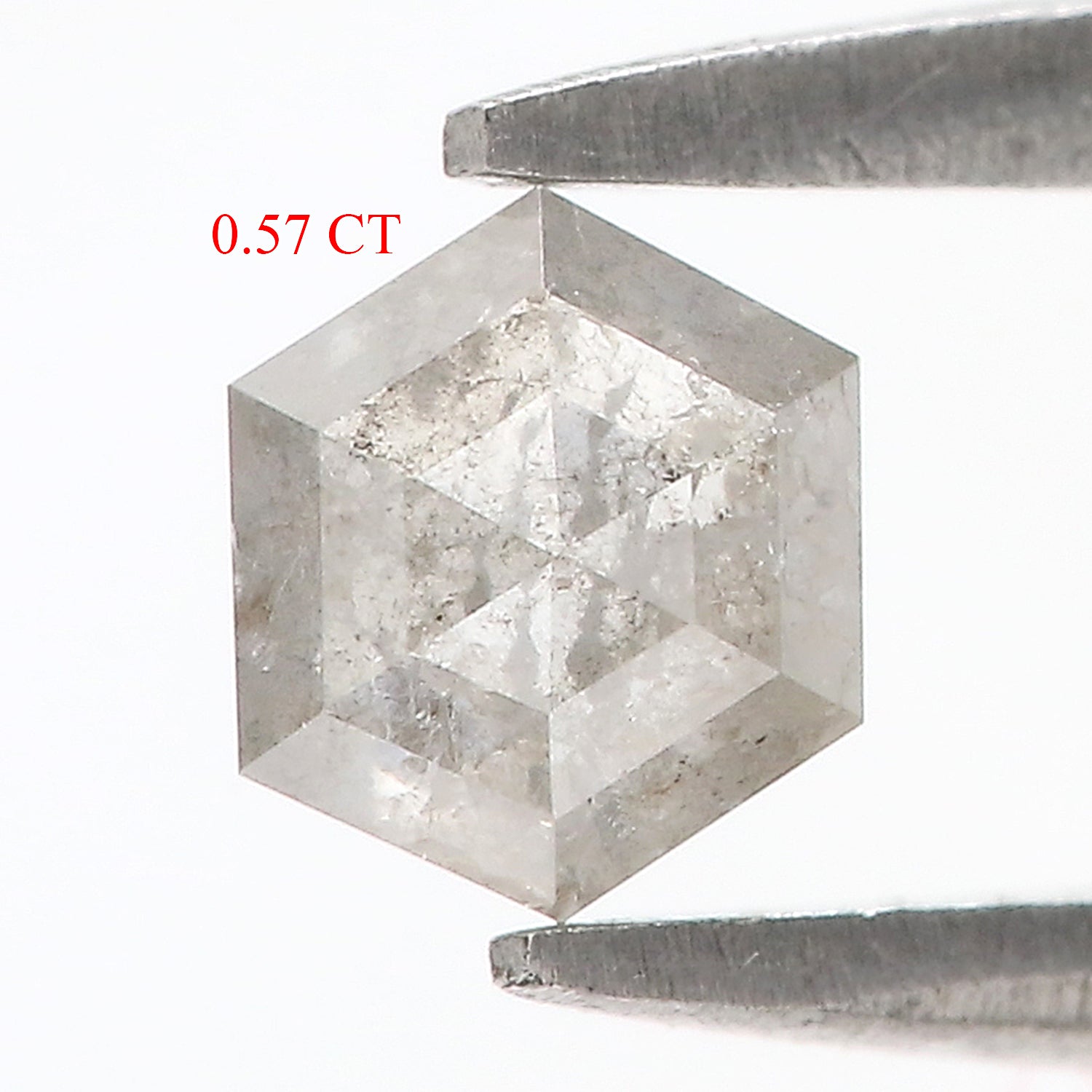 0.57 Ct Natural Loose Hexagon Shape Diamond Grey Color Hexagon Shape Diamond 4.70 MM Natural Loose Diamond Hexagon Rose Cut Diamond QL7965