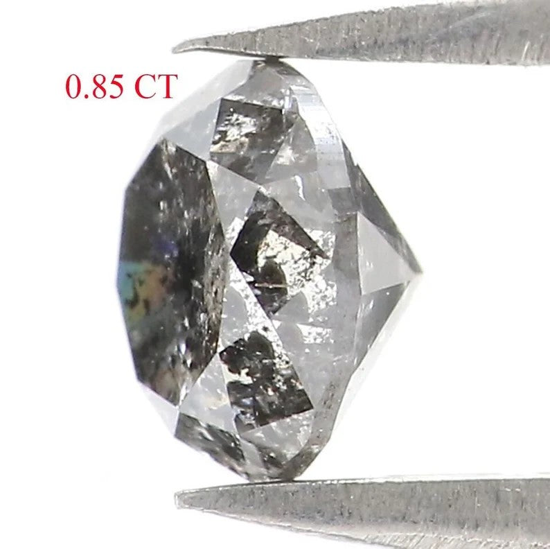 0.85 CT Natural Loose Round Shape Diamond Salt And Pepper Round Cut Diamond 5.65 MM Natural Loose Diamond Round Brilliant Cut Diamond NQ2254