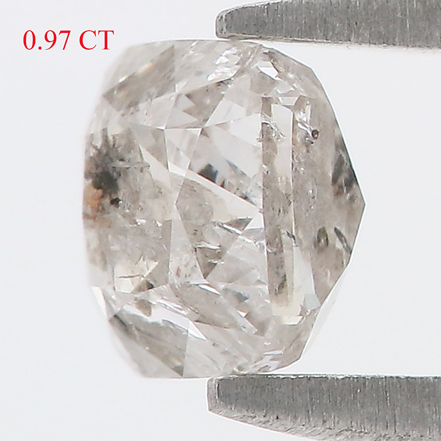 0.97 CT Natural Loose Cushion Shape Diamond Salt And Pepper Cushion Diamond 5.20 MM Natural Grey Color Cushion Brilliant Cut Diamond LQ7410