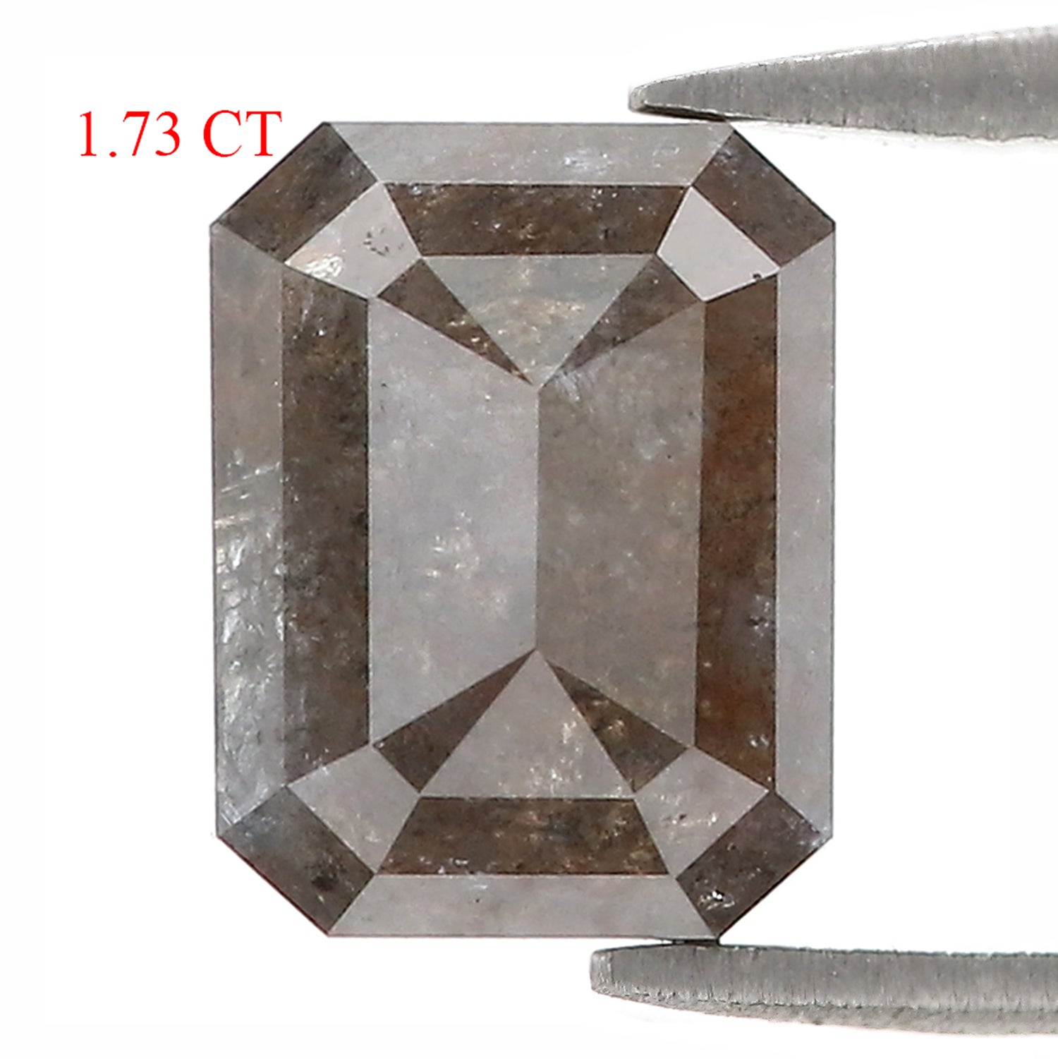 1.73 CT Natural Loose Emerald Shape Diamond Grey Color Emerald Diamond 7.50 MM Natural Brown Color Diamond Emerald Rose Cut Diamond LQ3313