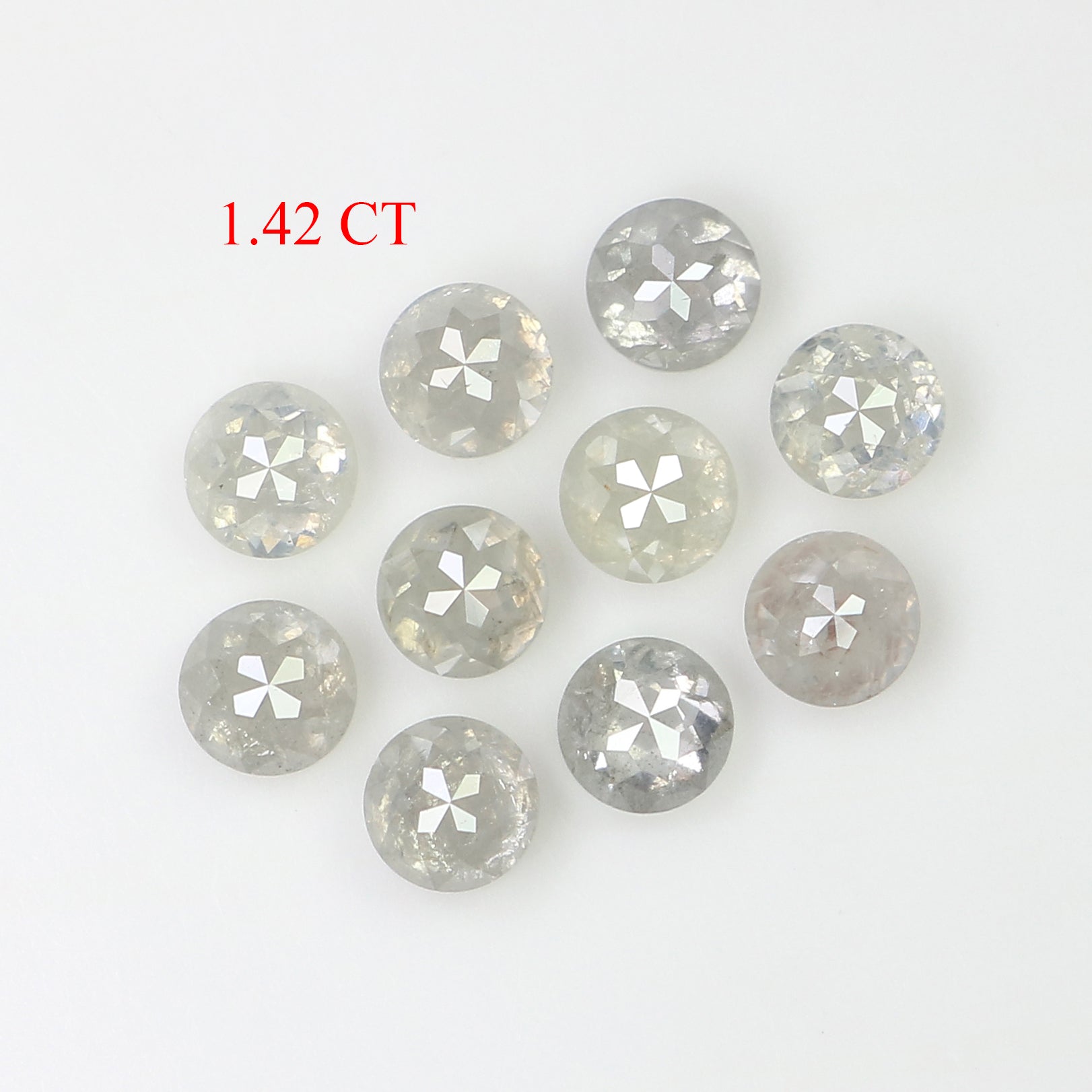 1.42 CT Natural Loose Round Rose Cut Diamond Grey Color Round Shape Diamond 2.95 MM Natural Loose Grey Color Round Rose Cut Diamond LQ3216