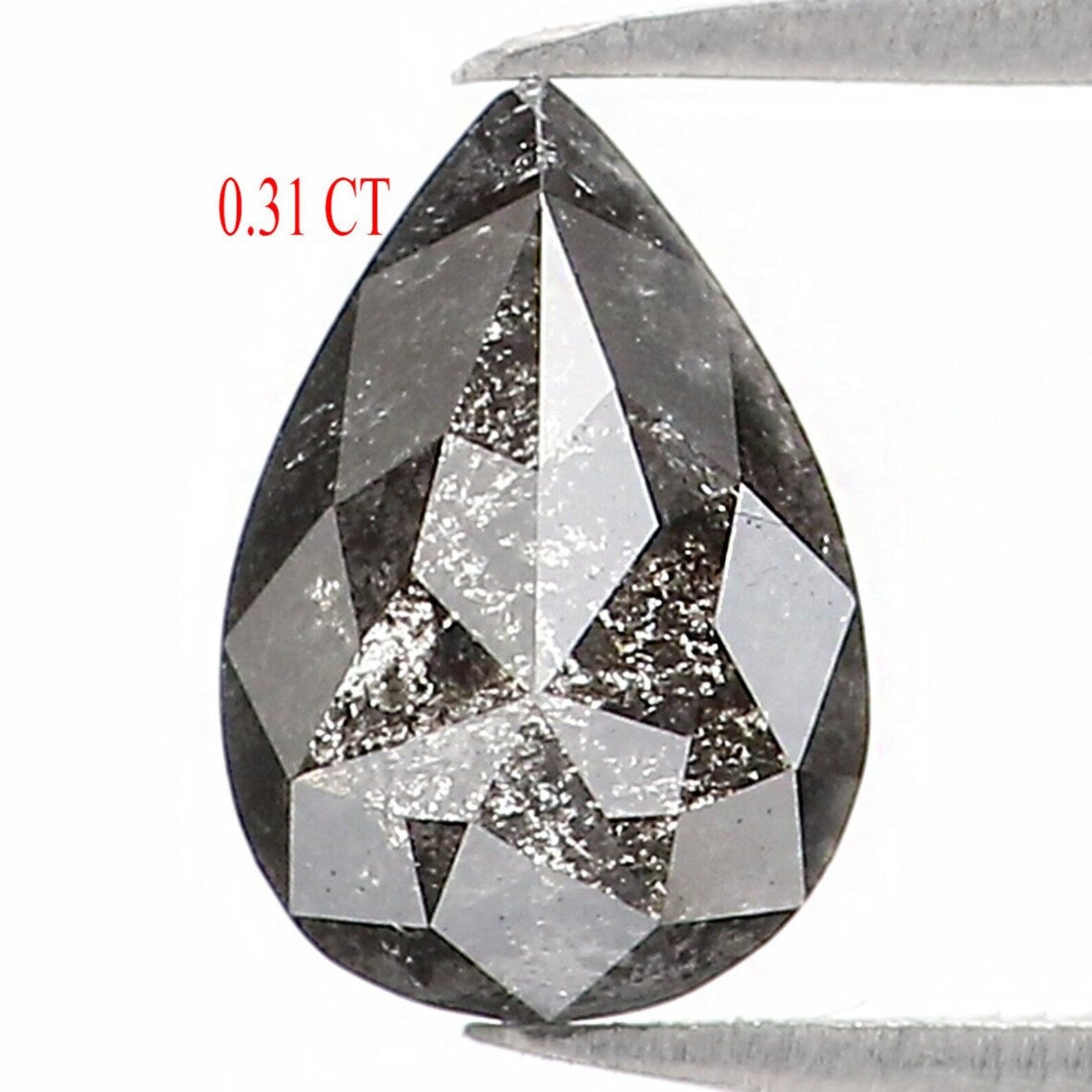 0.31 CT Natural Loose Pear Shape Diamond Salt And Pepper Diamond 5.60 MM Natural Loose Black Grey Color Pear Rose Cut Diamond NQ1546