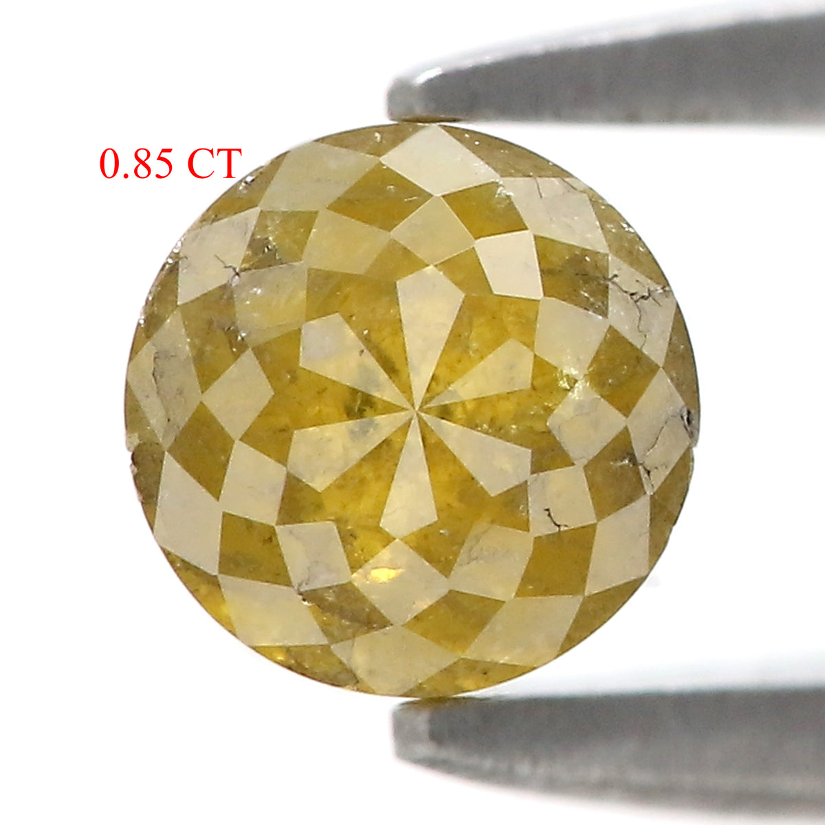 Natural Loose Rose Cut Yellow Green Diamond Color 0.85 CT 5.20 MM Round Rose Cut Shape Diamond KR660