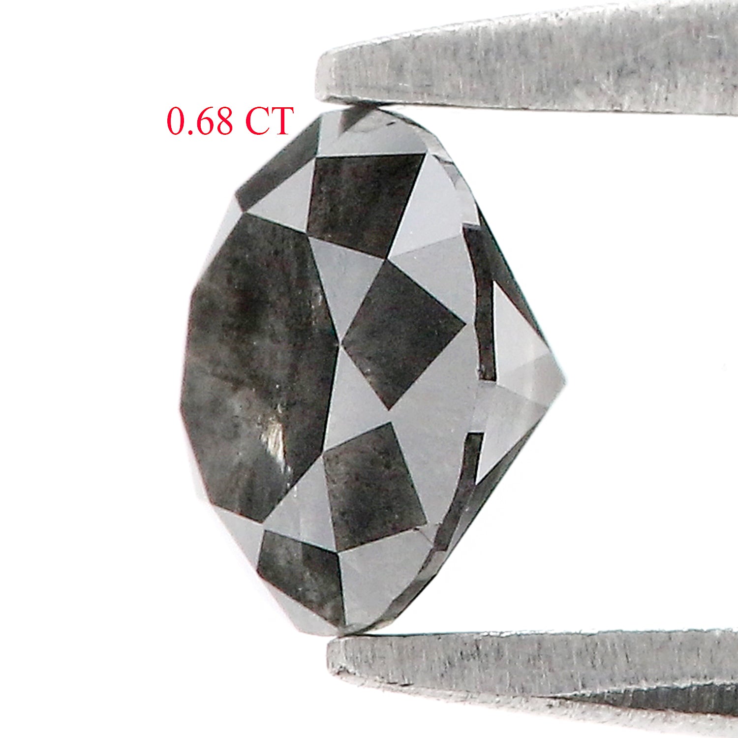 0.68 CT Natural Loose Round Shape Diamond Black Grey Color Round Cut Diamond 5.30 MM Salt And Pepper Round Brilliant Cut Diamond LQ1765