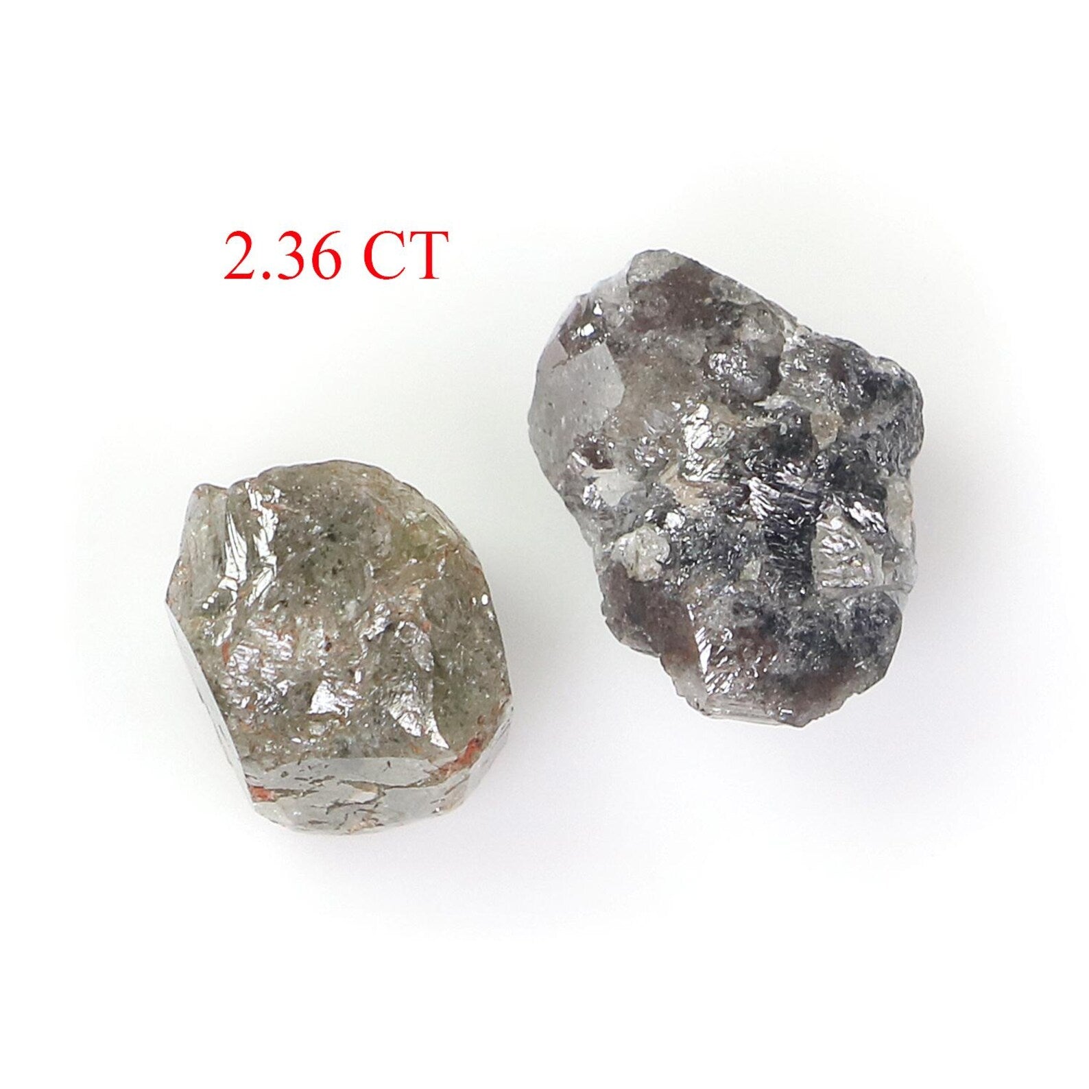 2.36 CT Natural Loose Rough Shape Diamond Salt And Pepper Irregular Cut Diamond 5.75 MM Natural Loose Black Grey Color Rough Diamond NQ1848