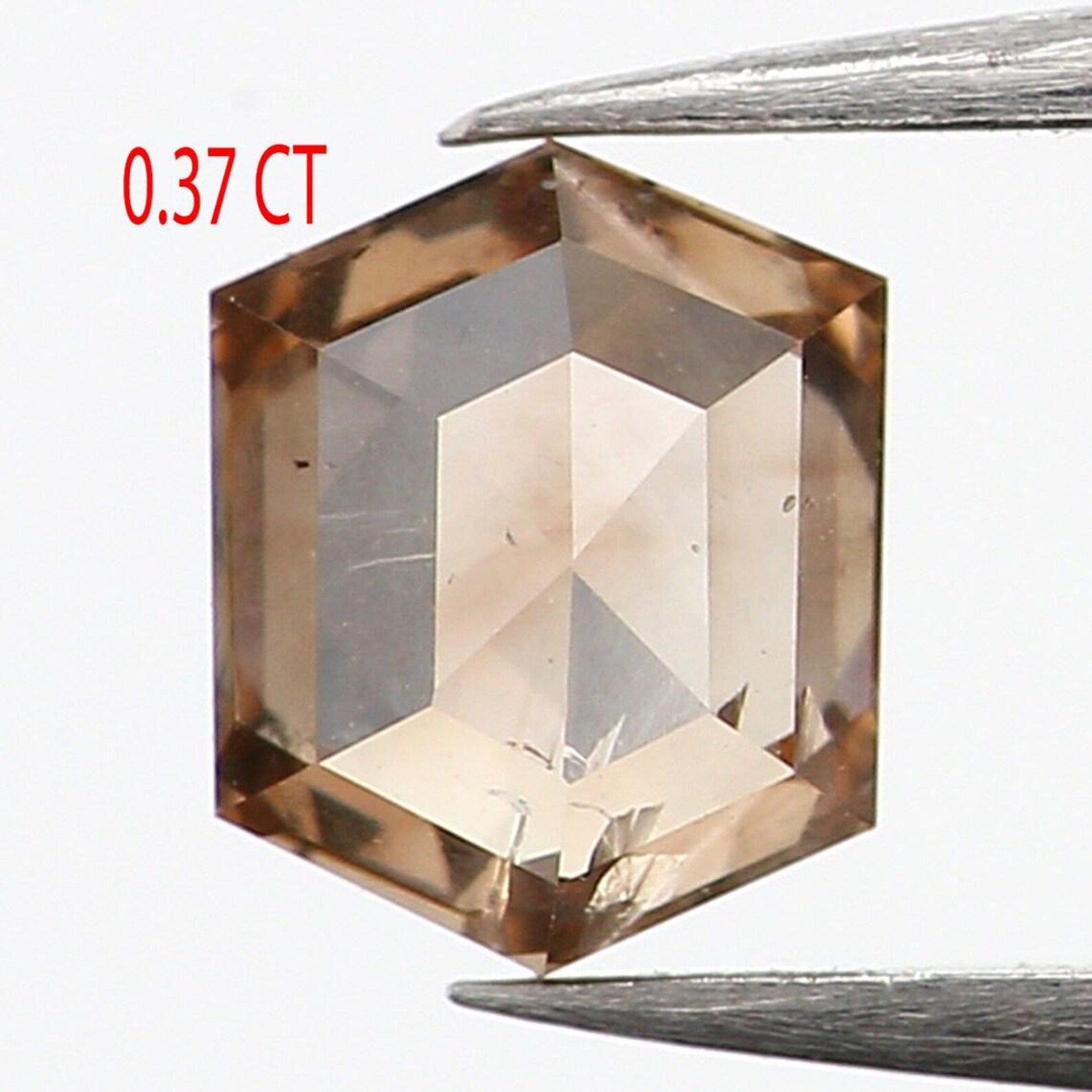 0.37 Ct Natural Loose Hexagon Shape Diamond Brown Color Hexagon Cut Diamond 4.65 MM Natural Loose Diamond Hexagon Rose Cut Diamond NQ1328