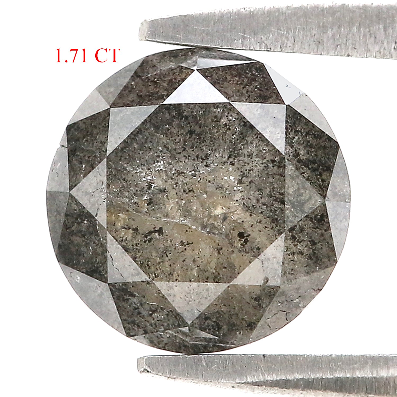 1.71 Ct Natural Loose Round Rose Cut Diamond Black Color Rose Cut Diamond 7.20 MM Natural Loose Salt And Pepper Rose Cut Diamond QL1198