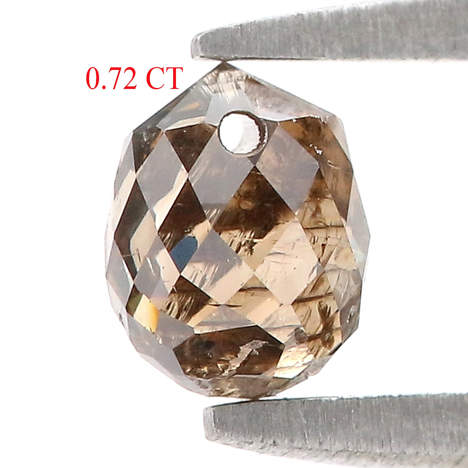 0.72 Ct Natural Loose Briolette Shape Diamond Brown Color Drop Diamond 5.10 MM Natural Loose Brown Color Briolette Rose Cut Diamond LQ9826