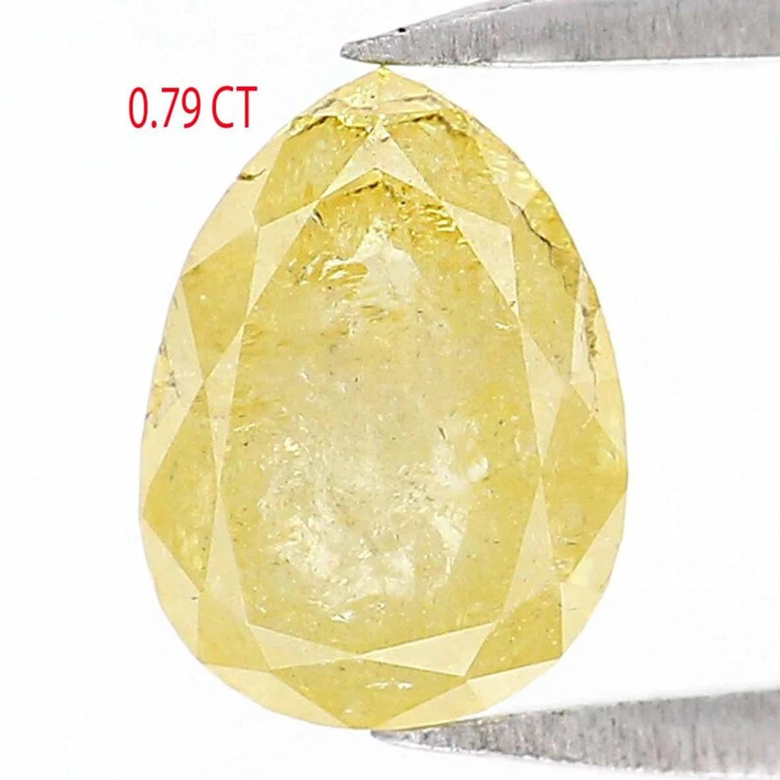 0.79 Ct Natural Loose Pear Shape Diamond Yellow Color Pear Diamond 6.70 MM Natural Loose Diamond Yellow Color Pear Rose Cut Diamond NQ1955