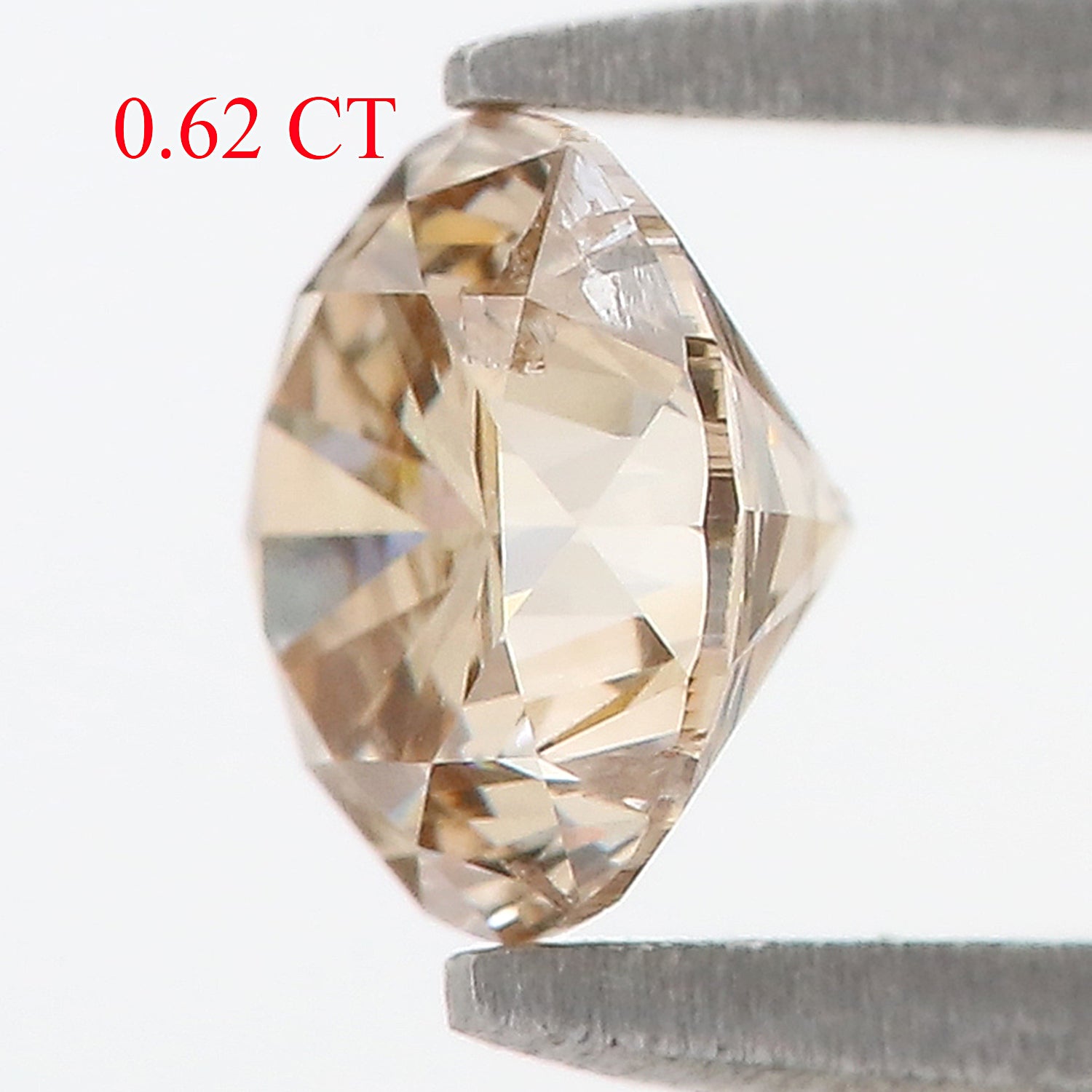 0.62 Ct Natural Loose Round Shape Diamond Brown Color Round Diamond 5.20 MM Natural Loose Brown Diamond Round Brilliant Cut Diamond QL628