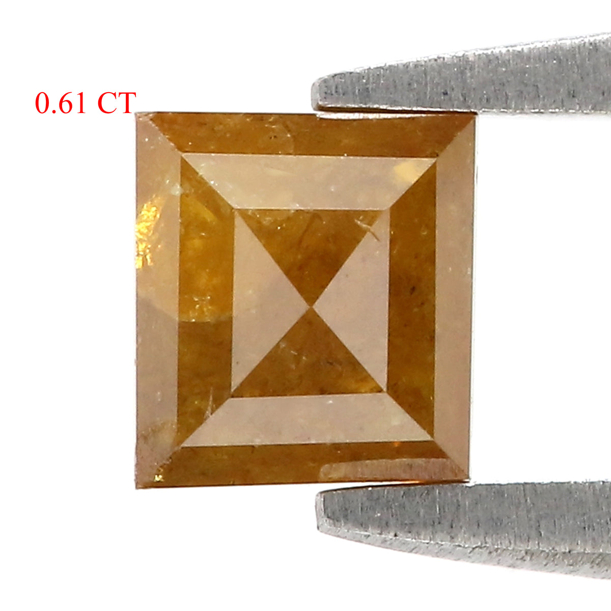 Natural Square Cut Yellow Color Diamond 0.61 CT Loose Rose Cut Yellow Color Stone 4.80 MM Rustic Diamond For Custom Engagement Ring L3692