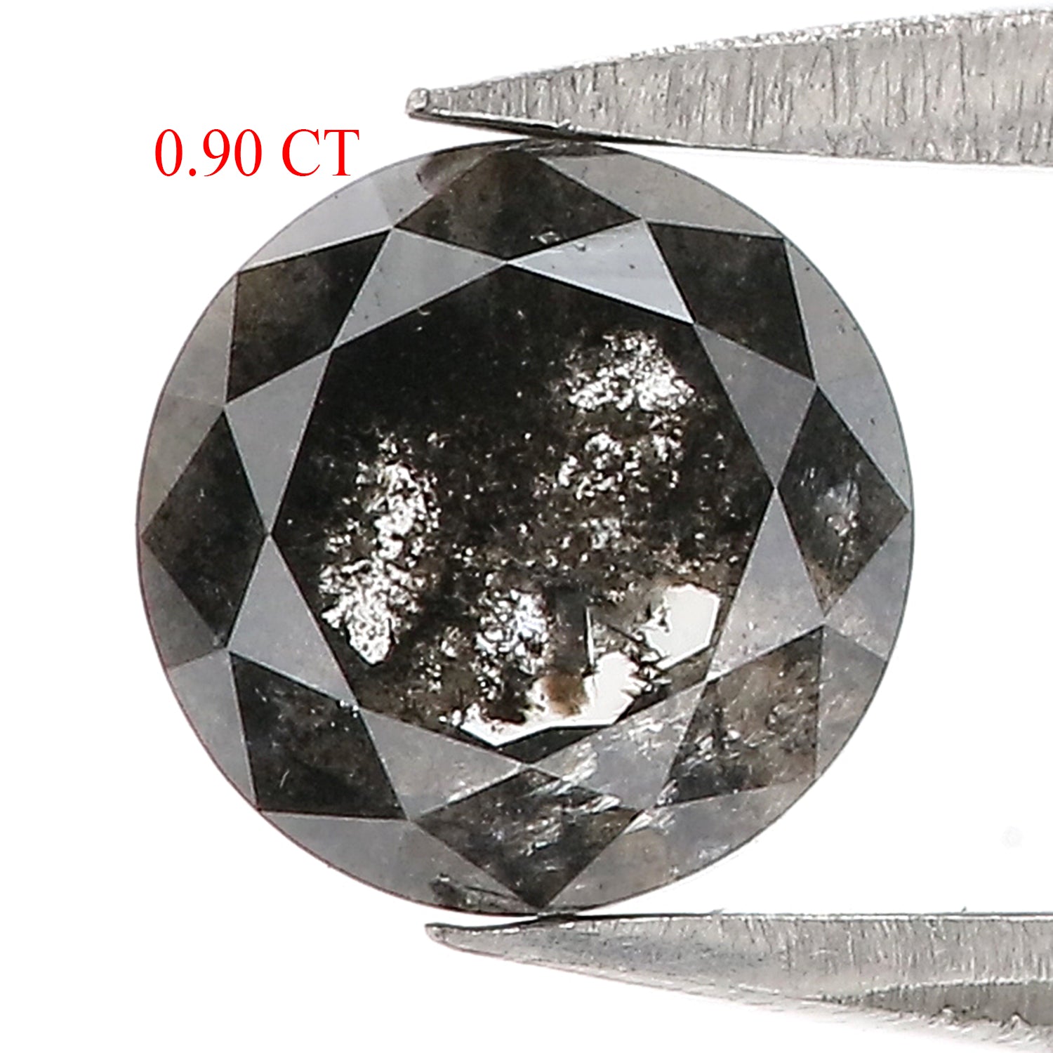 0.90 Ct Natural Loose Round Shape Diamond Salt And Pepper Diamond 5.85 MM Natural Diamond Black Grey Color Round Rose Cut Diamond LQ3044