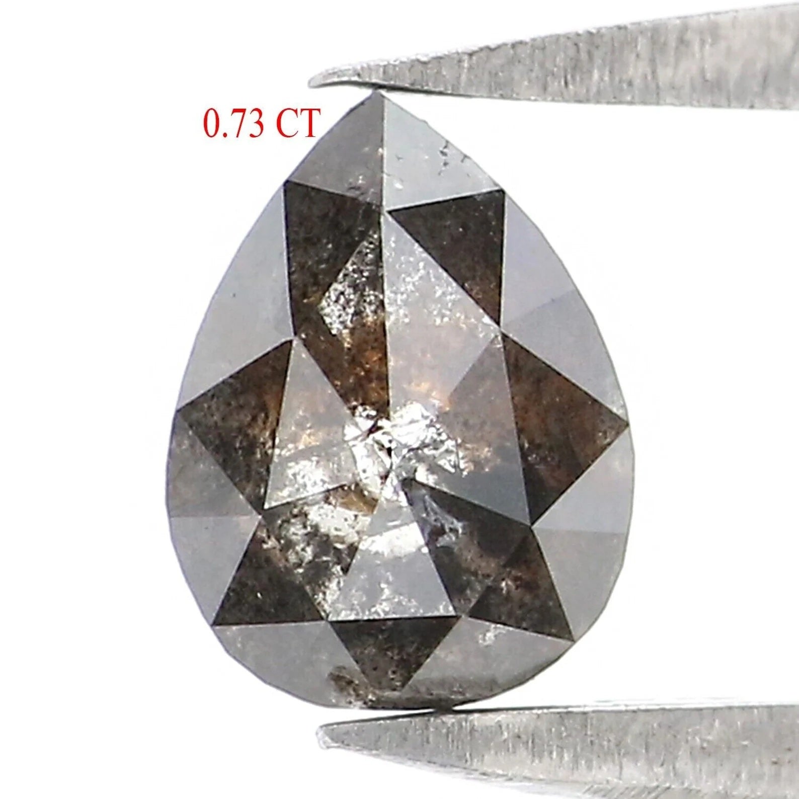 0.73 CT Natural Loose Pear Diamond Salt And Pepper Pear Diamond Natural Loose Diamond 5.80 MM Pear Rose Cut Diamond Pear Cut Diamond NQ1341