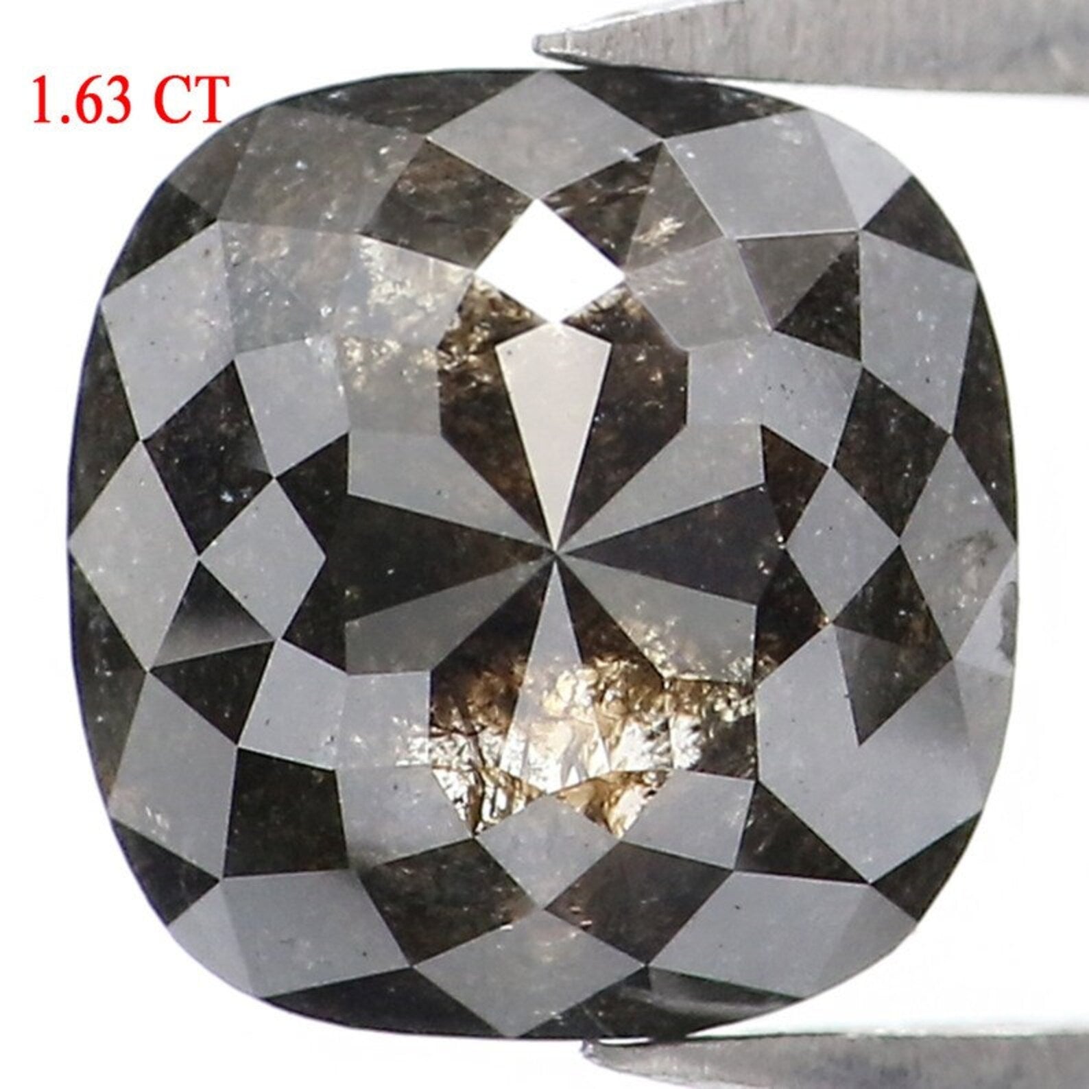 1.63 CT Natural Loose Cushion Shape Diamond Black Color Cushion Shape Diamond 7.35 MM Natural Loose Diamond Black Cushion Diamond NQ9429