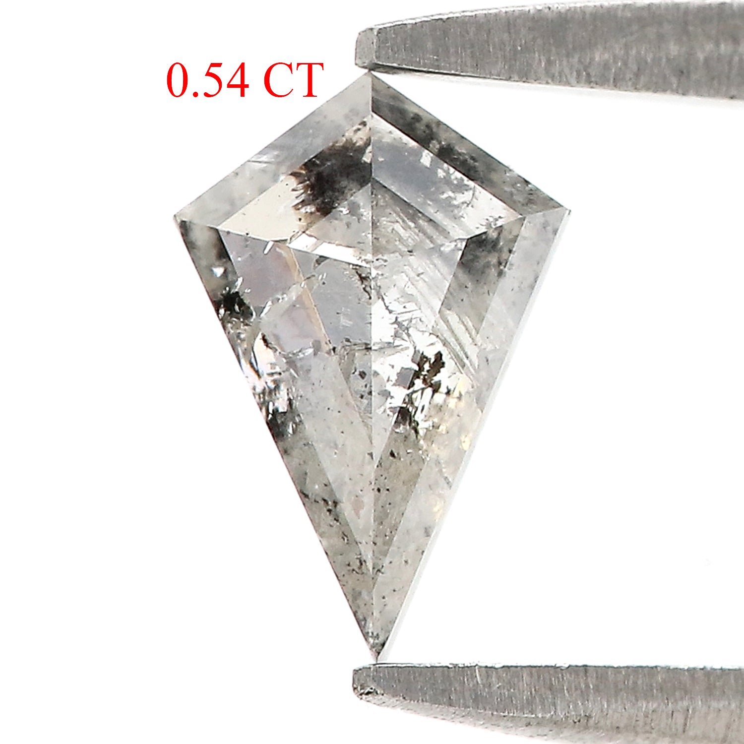 0.54 CT Natural Loose Kite Shape Diamond Salt And Pepper Kite Diamond 7.65 MM Natural Black Grey Color Diamond Kite Rose Cut Diamond N2609