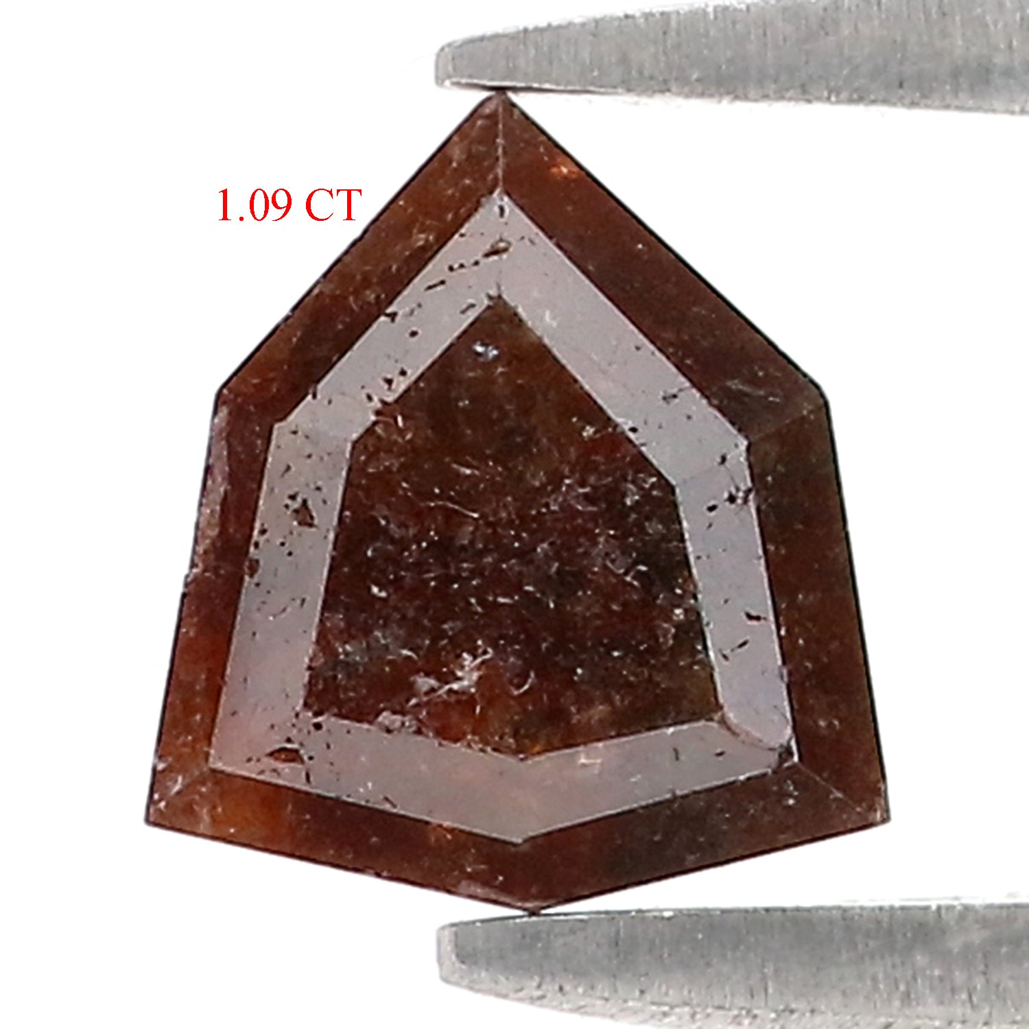 Natural Pentagon Brown Diamond 1.09 CT Loose Rose Cut Brown Stone 7.00 MM Rustic Diamond Pentagon Diamond For Custom Engagement Ring L3632