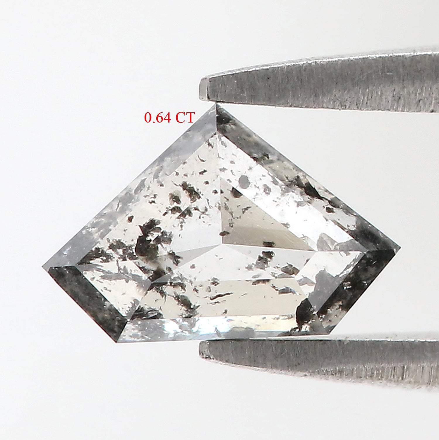0.64 CT Natural Loose Shield Shape Diamond Salt And Pepper Shield Diamond 5.00 MM Natural Loose Black Color Shield Rose Cut Diamond QL9471