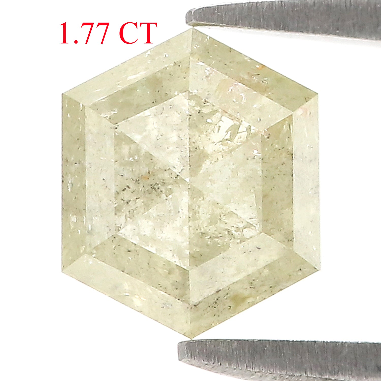 1.77 CT Natural Loose Hexagon Cut Diamond Salt And Pepper Hexagon Diamond 7.90 MM Natural Grey Color Diamond Hexagon Cut Diamond L3464