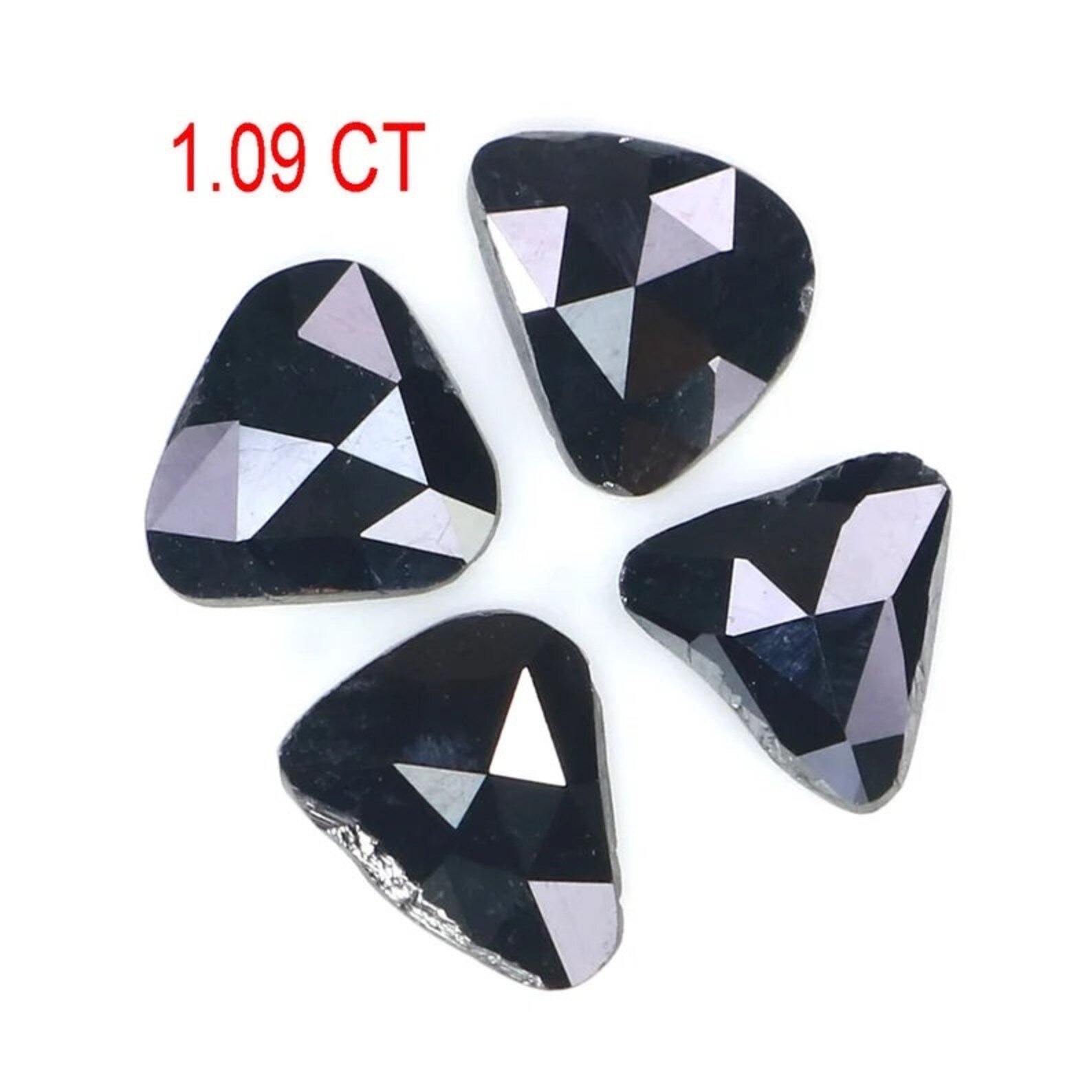 1.09 CT Natural Loose Slice Shape Diamond Black Color Irregular Cut Diamond 5.90 MM Natural Loose Black Color Slice Rose Cut Diamond NQ2239