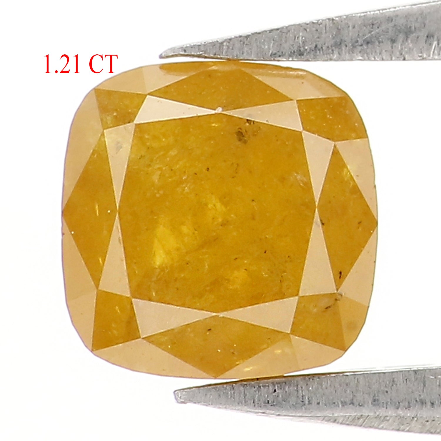 Natural Loose Cushion Diamond, Yellow Color Diamond, Natural Loose Diamond, Cushion Rose Cut Diamond, 1.21 CT Cushion Shape Diamond L9239