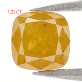 Natural Loose Cushion Diamond, Yellow Color Diamond, Natural Loose Diamond, Cushion Rose Cut Diamond, 1.21 CT Cushion Shape Diamond L9239