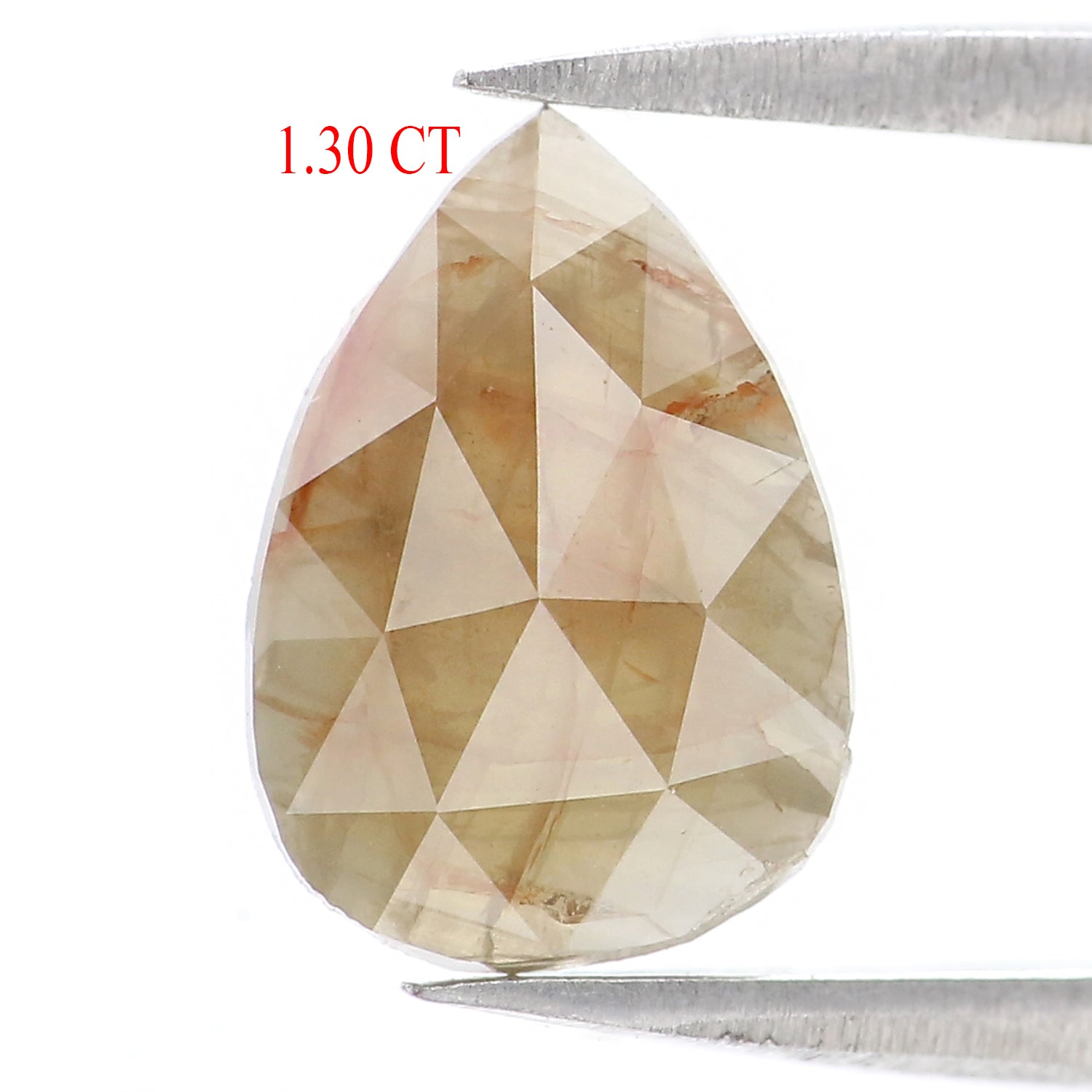 Natural Loose Pear Diamond, Grey Color Pear Cut Diamond, Natural Loose Diamond, Pear Rose Cut Diamond, 1.30 CT Pear Shape Diamond L6480