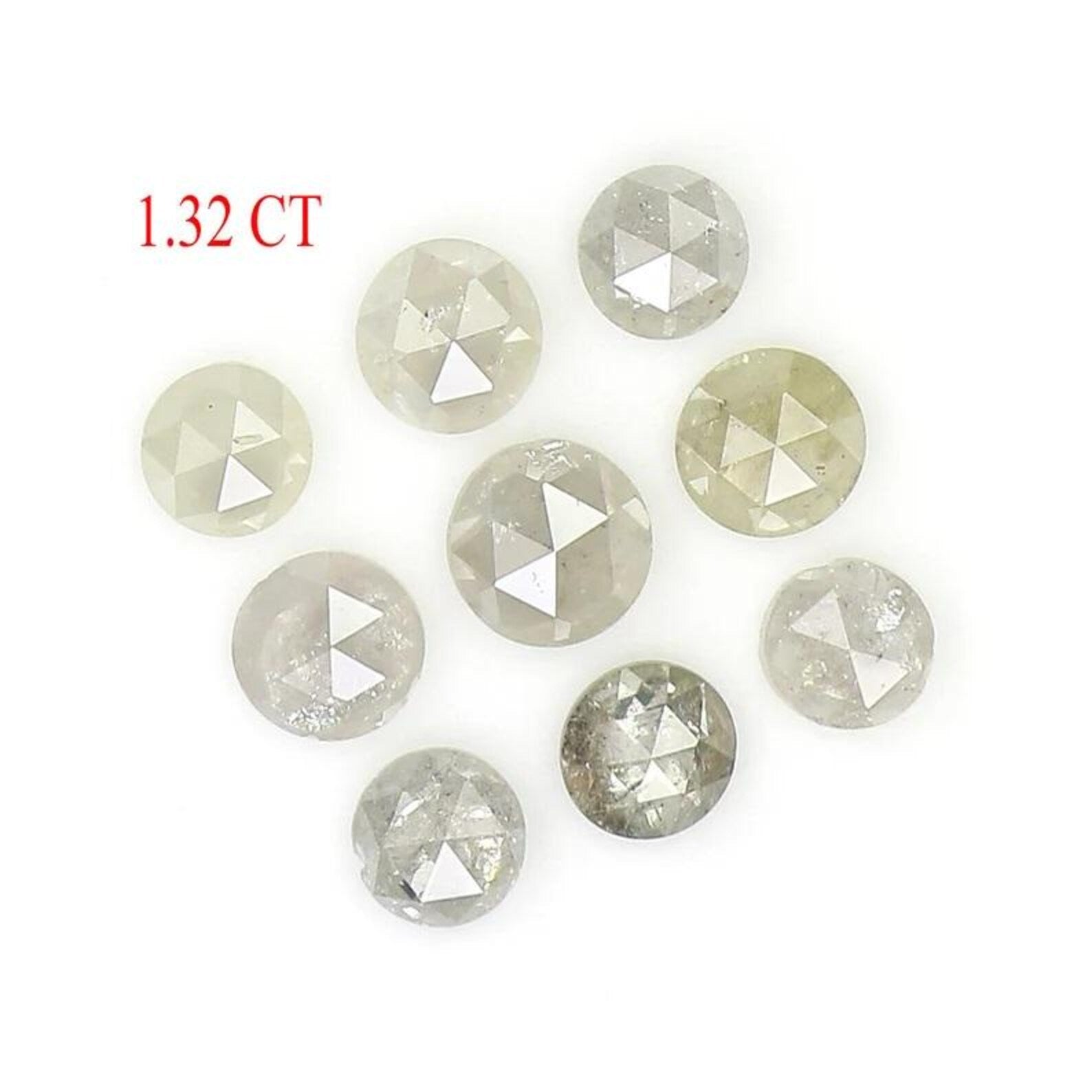 1.32 CT Natural Loose Round Shape Diamond Grey Color Round Diamond 3.10 MM Natural Loose Diamond Grey Color Round Rose Cut Diamond NQ2456
