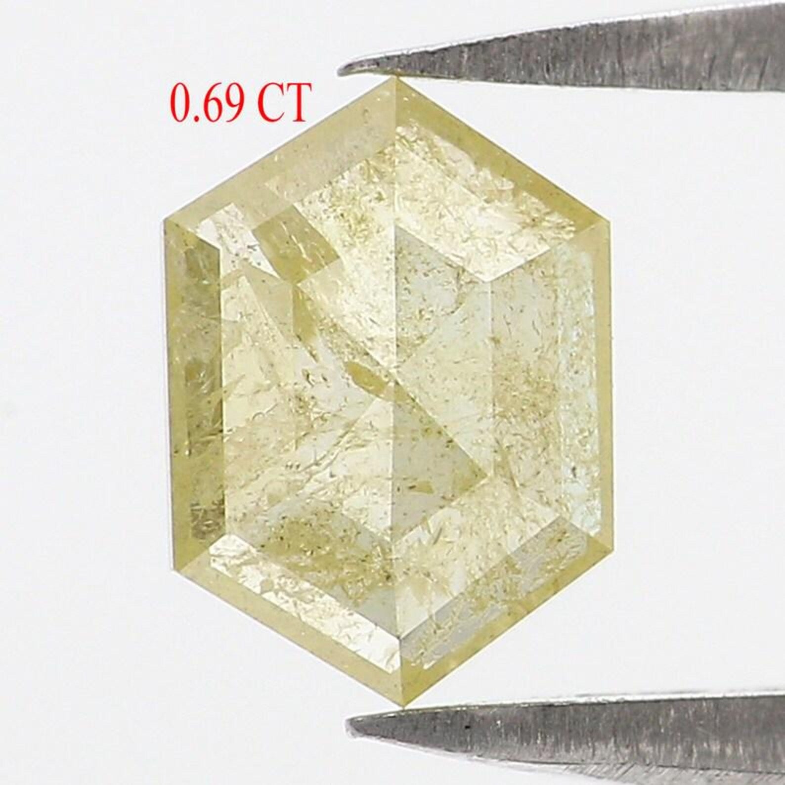 0.69 CT Natural Loose Hexagon Shape Diamond Yellow Color Hexagon Cut Diamond 7.20 MM Natural Loose Diamond Hexagon Rose Cut Diamond QN9882