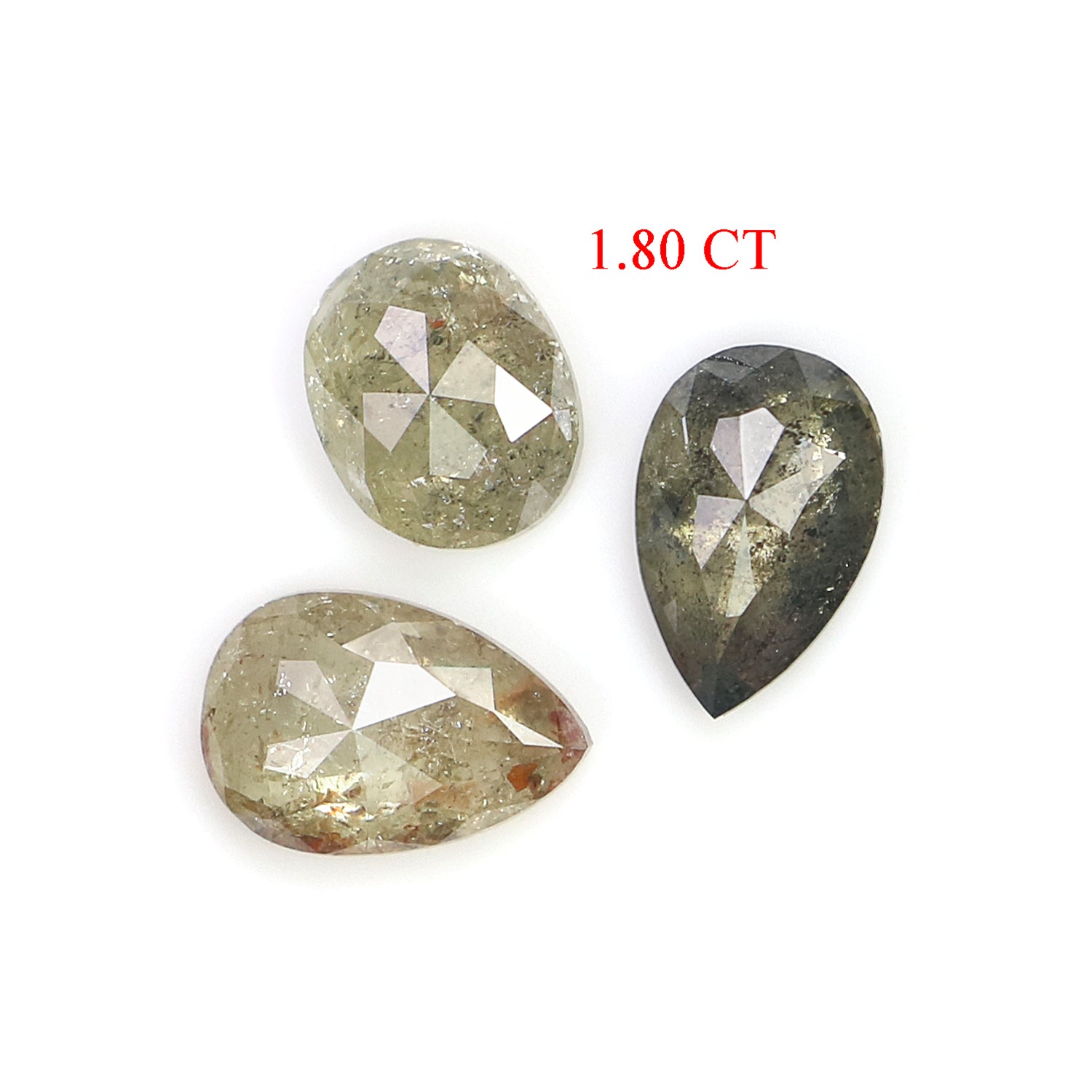 1.80 CT Natural Loose Mix Shape Diamond Salt And Pepper Mix Shape Diamond 5.80 MM Natural Loose Grey Color Mix Shape Rose Cut Diamond L656