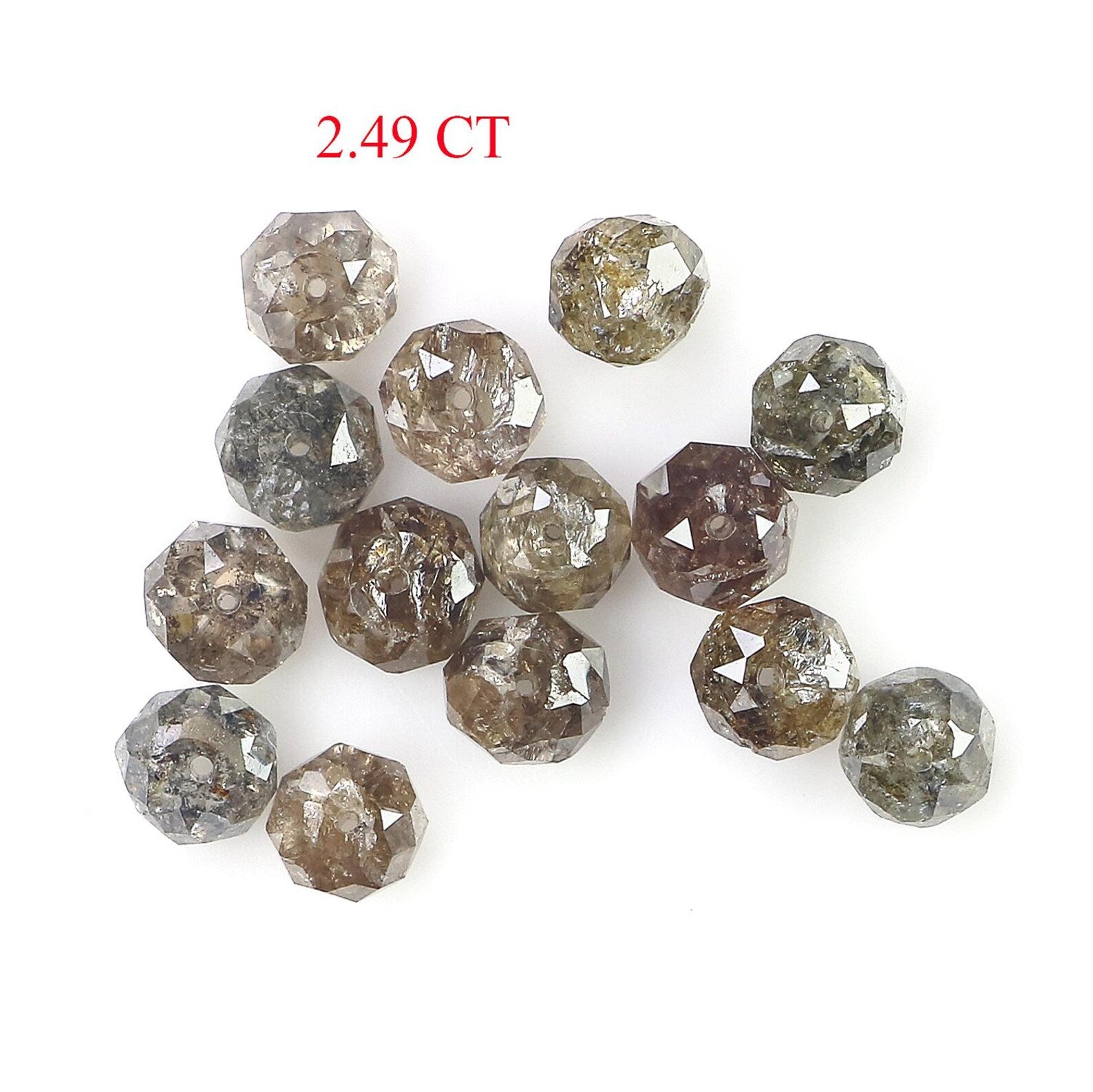 2.49 CT Natural Loose Bead Shape Diamond Brown Color Bead Diamond 2.90 MM Natural Loose Diamond Brown Color Bead Rose Cut Diamond NQ1741
