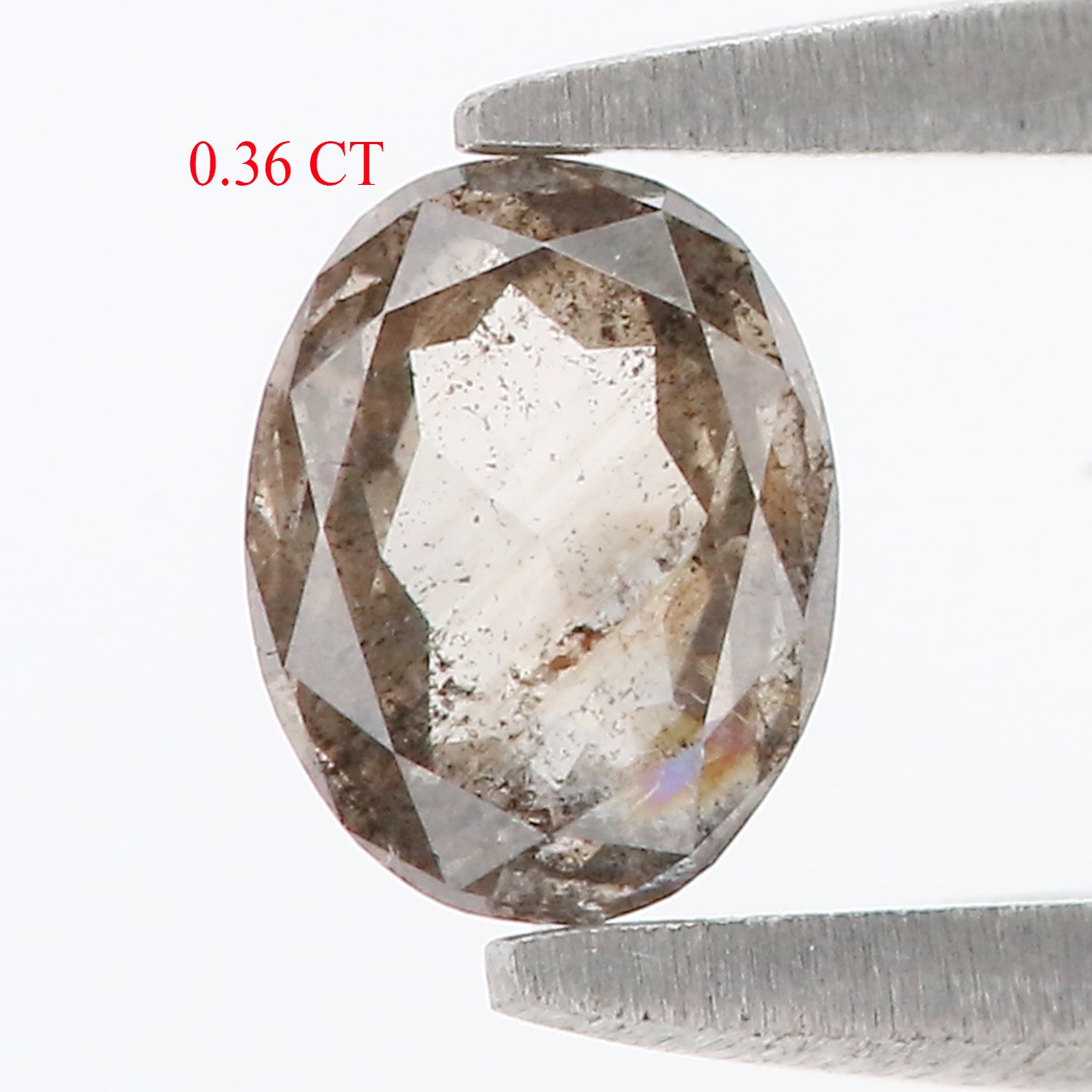 0.36 CT Natural Loose Oval Shape Diamond Salt And Pepper Oval Cut Diamond 5.25 MM Natural Loose Black Grey Color Oval Rose Cut Diamond LQ414