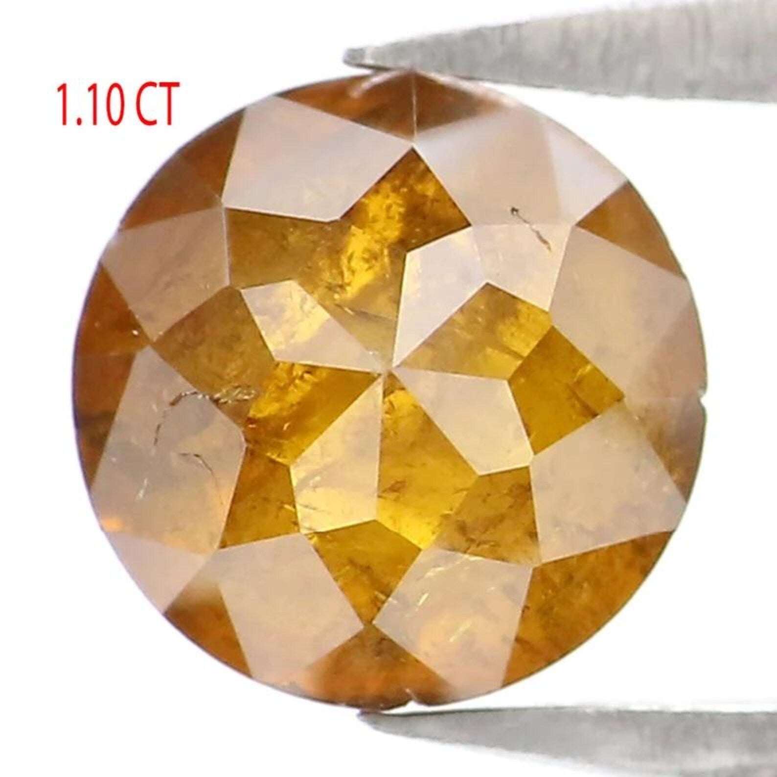 1.10 Ct Natural Loose Round Rose Cut Diamond Yellow Color Round Shape Diamond 6.00 MM Natural Brown Color Round Rose Cut Diamond NQ1925