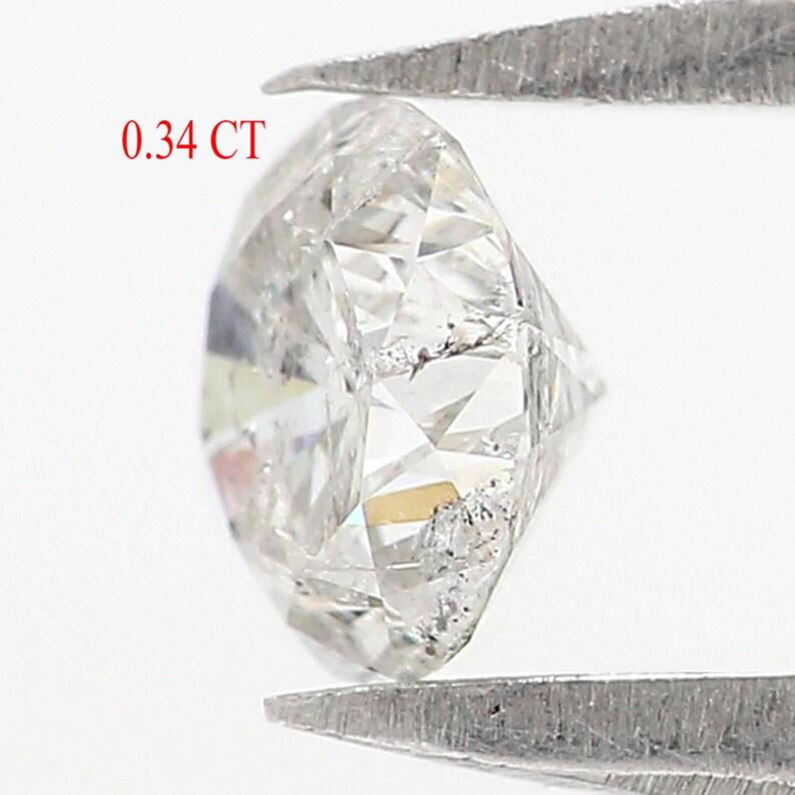 0.34 CT Natural Loose Round Shape Diamond Salt And Pepper Round Diamond 4.40 MM Natural Loose Grey Color Round Brilliant Cut Diamond NQ7705