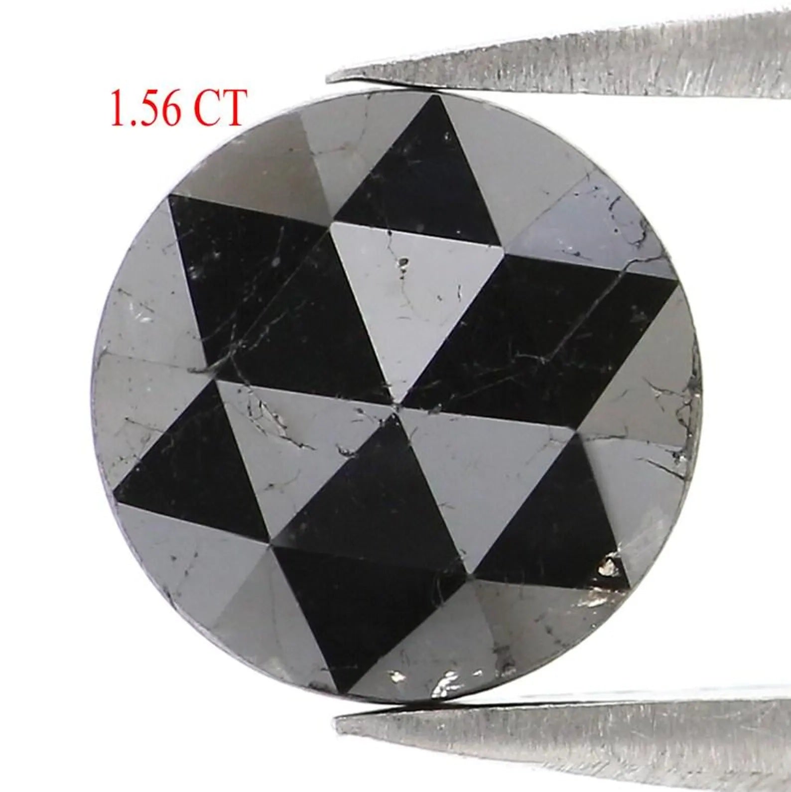 1.56 Ct Natural Loose Round Shape Diamond Black Color Round Cut Diamond 7.35 MM Natural Diamond Black Color Round Rose Cut Diamond NQ1680