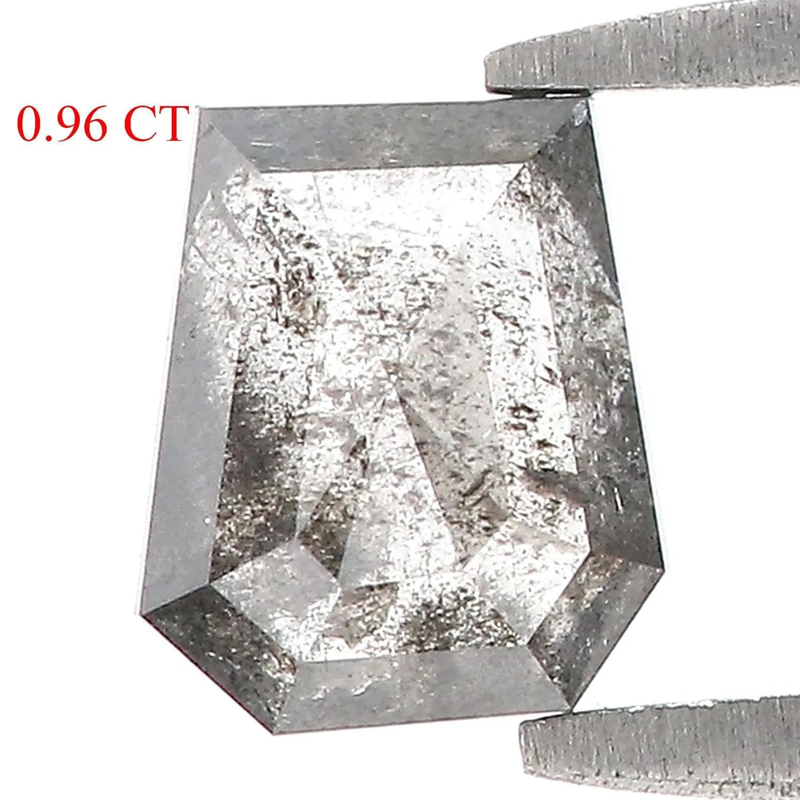 0.96 CT Natural Loose Coffin Shape Diamond Salt And Pepper Coffin Cut Diamond 6.25 MM Black Grey Color Coffin Shape Rose Cut Diamond QN1097