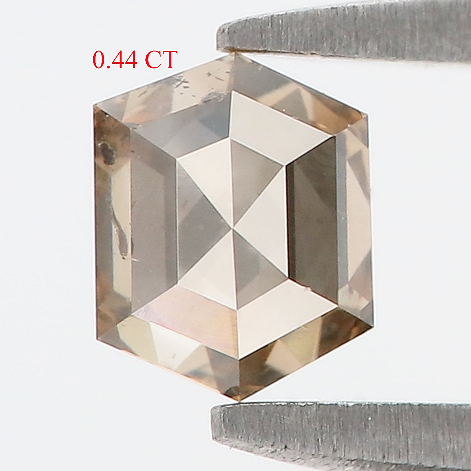 0.44 CT Natural Loose Hexagon Shape Diamond Brown Color Hexagon Cut Diamond 4.95 MM Natural Hexagon Shape Rose Cut Brown Color Diamond LQ782