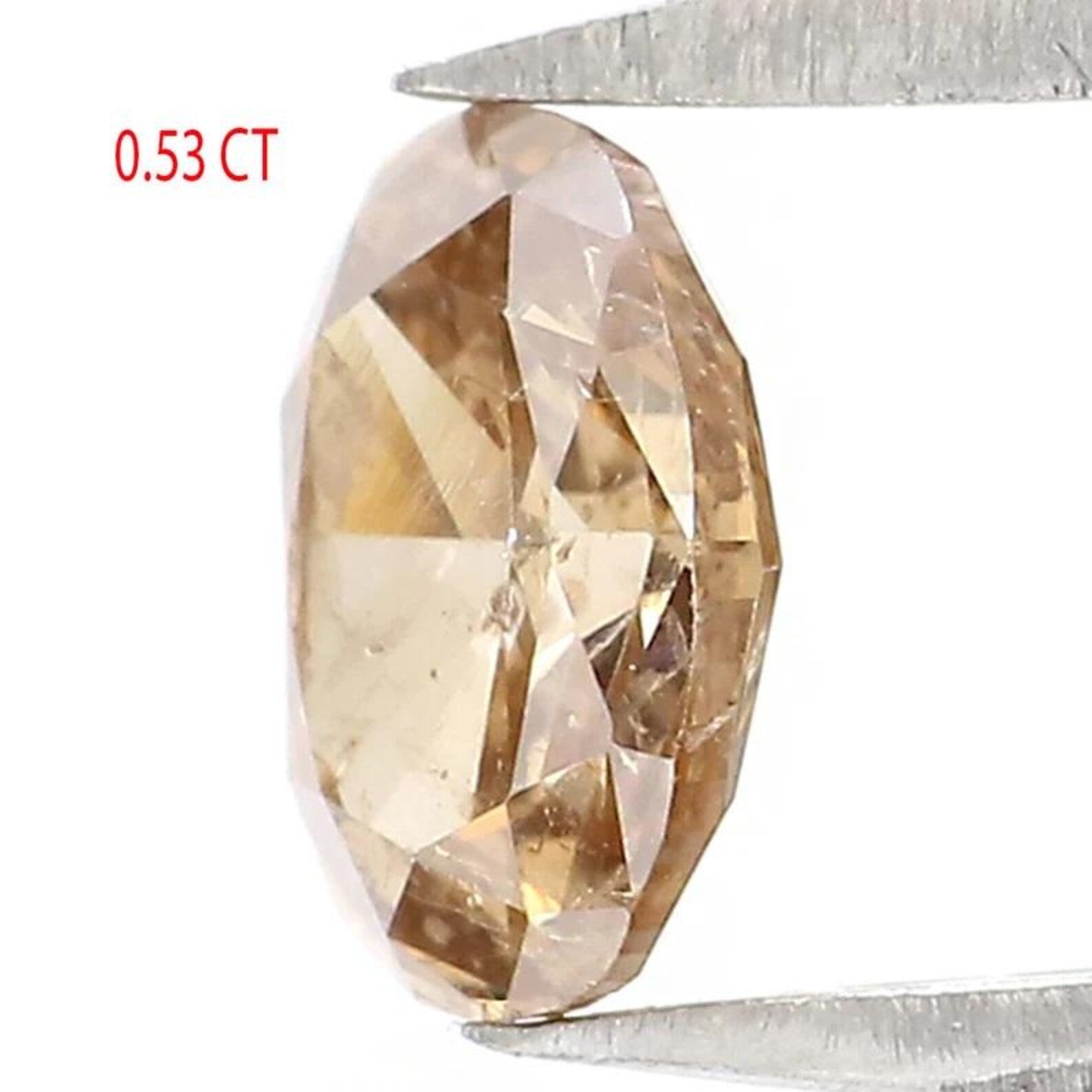 0.53 CT Natural Loose Oval Shape Diamond Brown Color Oval Cut Diamond 5.80 MM Natural Loose Brown Color Oval Brilliant Cut Diamond NQ9653