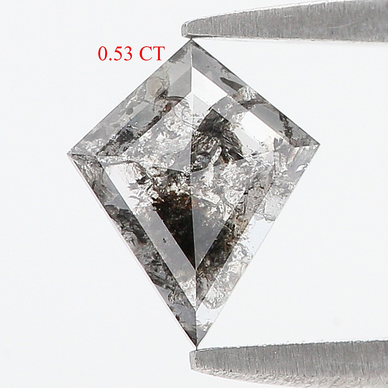 0.53 CT Natural Loose Kite Shape Diamond Salt And Pepper Kite Diamond 8.15 MM Natural Black Grey Color Diamond Kite Rose Cut Diamond L3392
