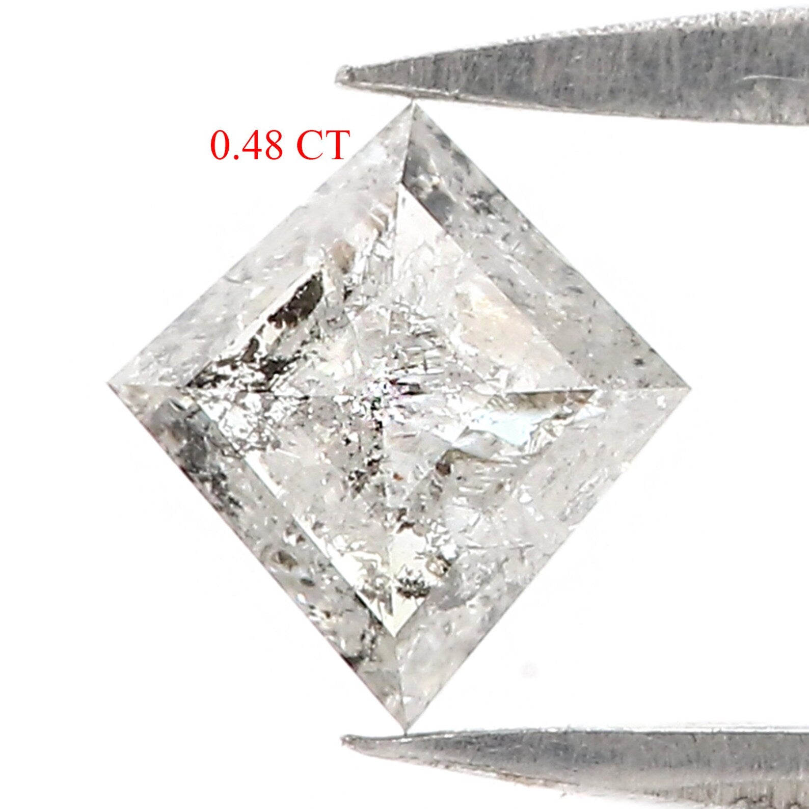 0.48 CT Natural Loose Kite Shape Diamond Salt And Pepper Kite Shape Diamond 6.25 MM Natural Black Grey Color Kite Rose Cut Diamond NQ2495