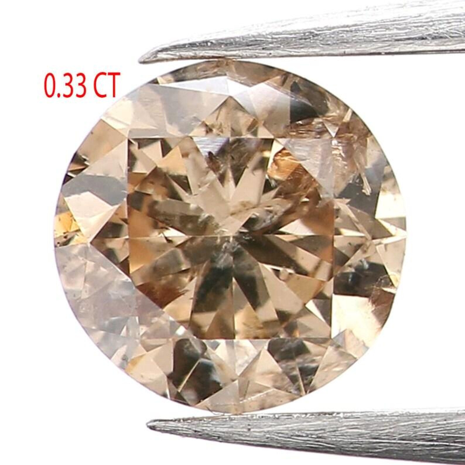 0.33 CT Natural Loose Round Shape Diamond Brown Color Round Cut Diamond 4.50 MM Natural Loose Brown Color Round Brilliant Cut Diamond NQ1199