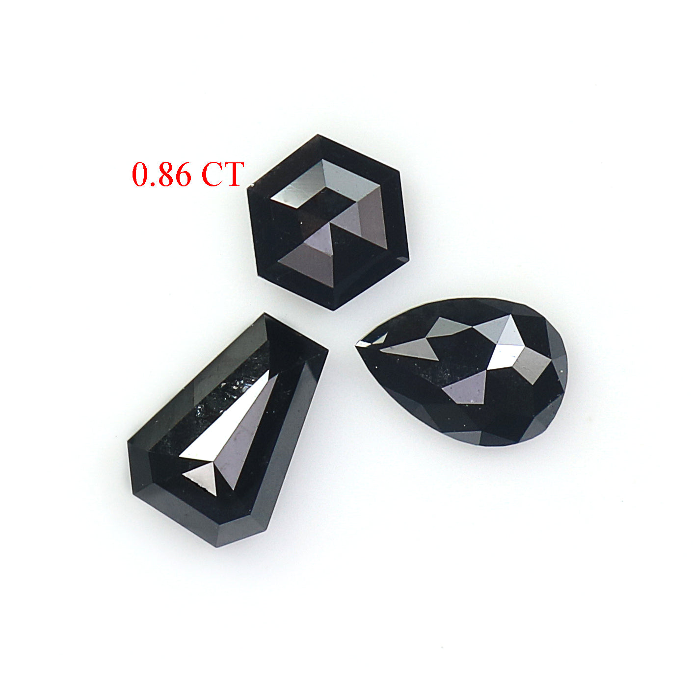 0.86 CT Natural Loose Mix Shape Diamond Black Color Mix Shape Diamond 5.35 MM Natural Loose Diamond Black Mix Shape Rose Cut Diamond N2266