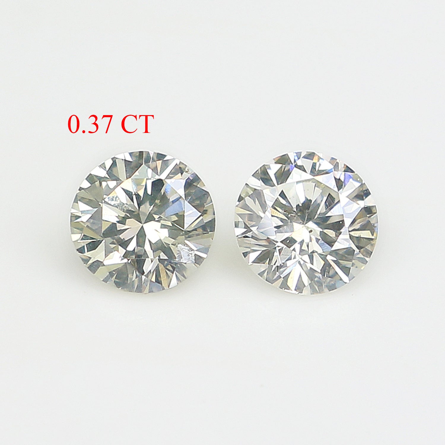 0.37 Ct Natural Loose Round Cut Pair Diamond White - J Color Round Shape Diamond 3.60 MM Natural Diamond Round Brilliant Cut Diamond LQ1989