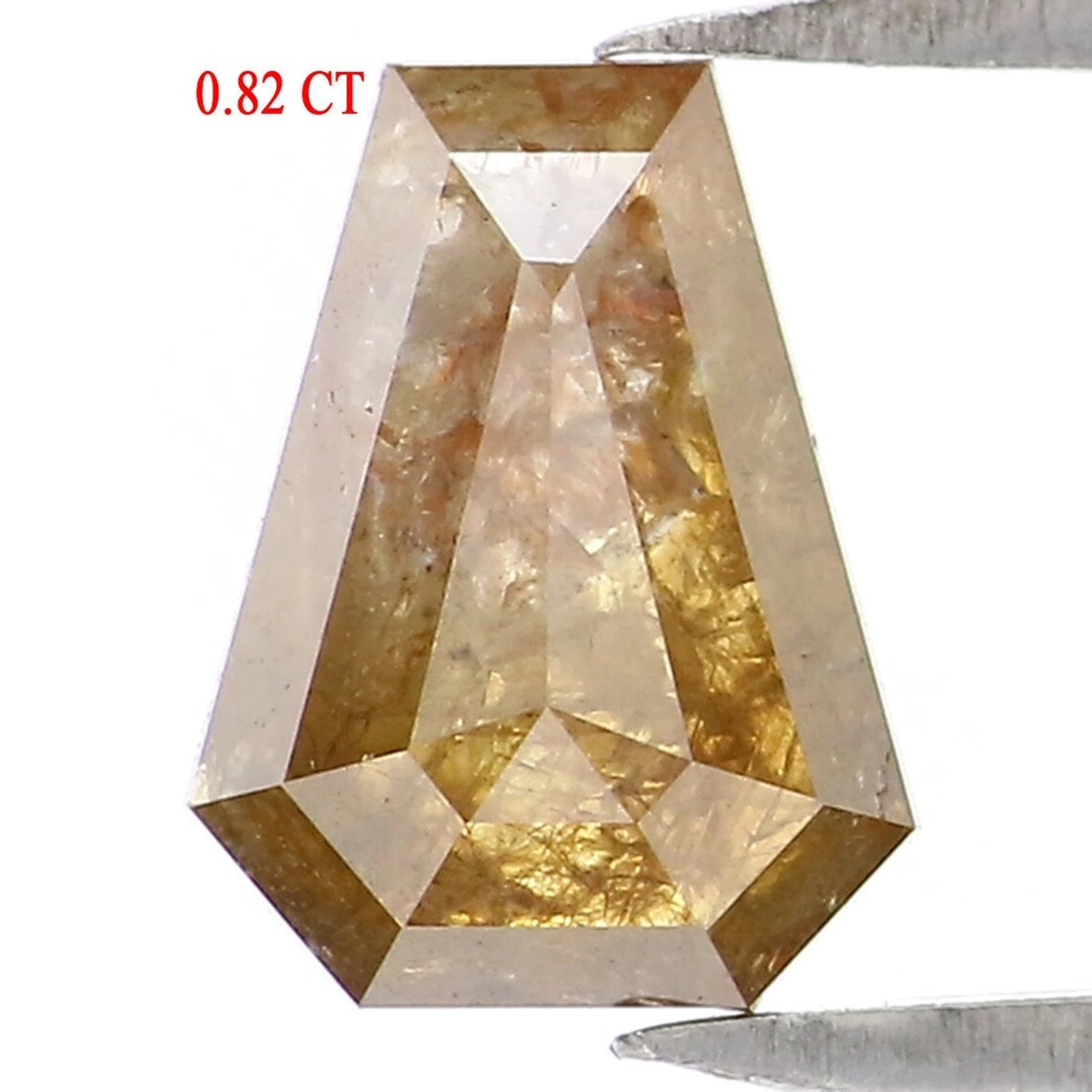 0.82 CT Natural Loose Coffin Shape Diamond Brown Color Coffin Cut Diamond 6.90 MM Natural Loose Diamond Coffin Shape Rose Cut Diamond QN985