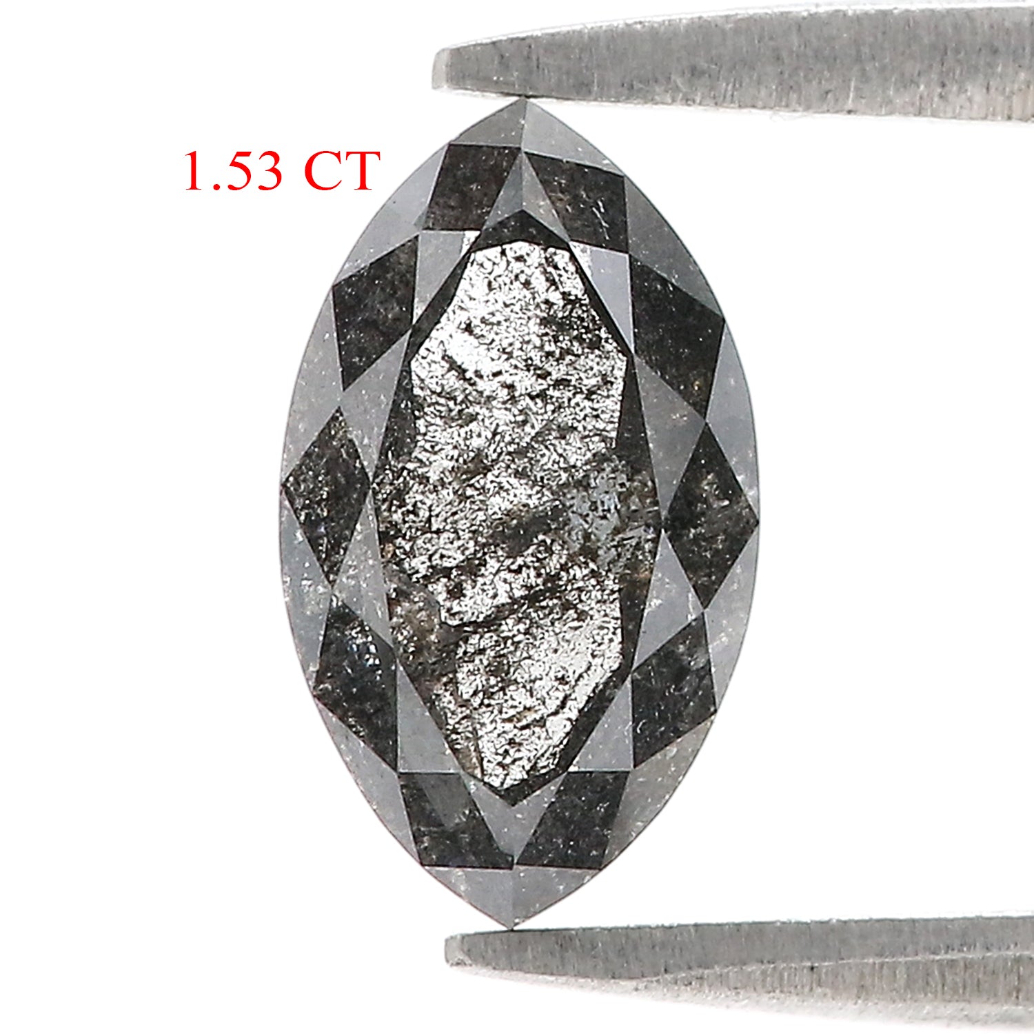 1.53 CT Natural Loose Marquise Shape Diamond Salt And Pepper Marquise Rose Cut Diamond 9.90 MM Black Grey Color Marquise Cut Diamond L3615